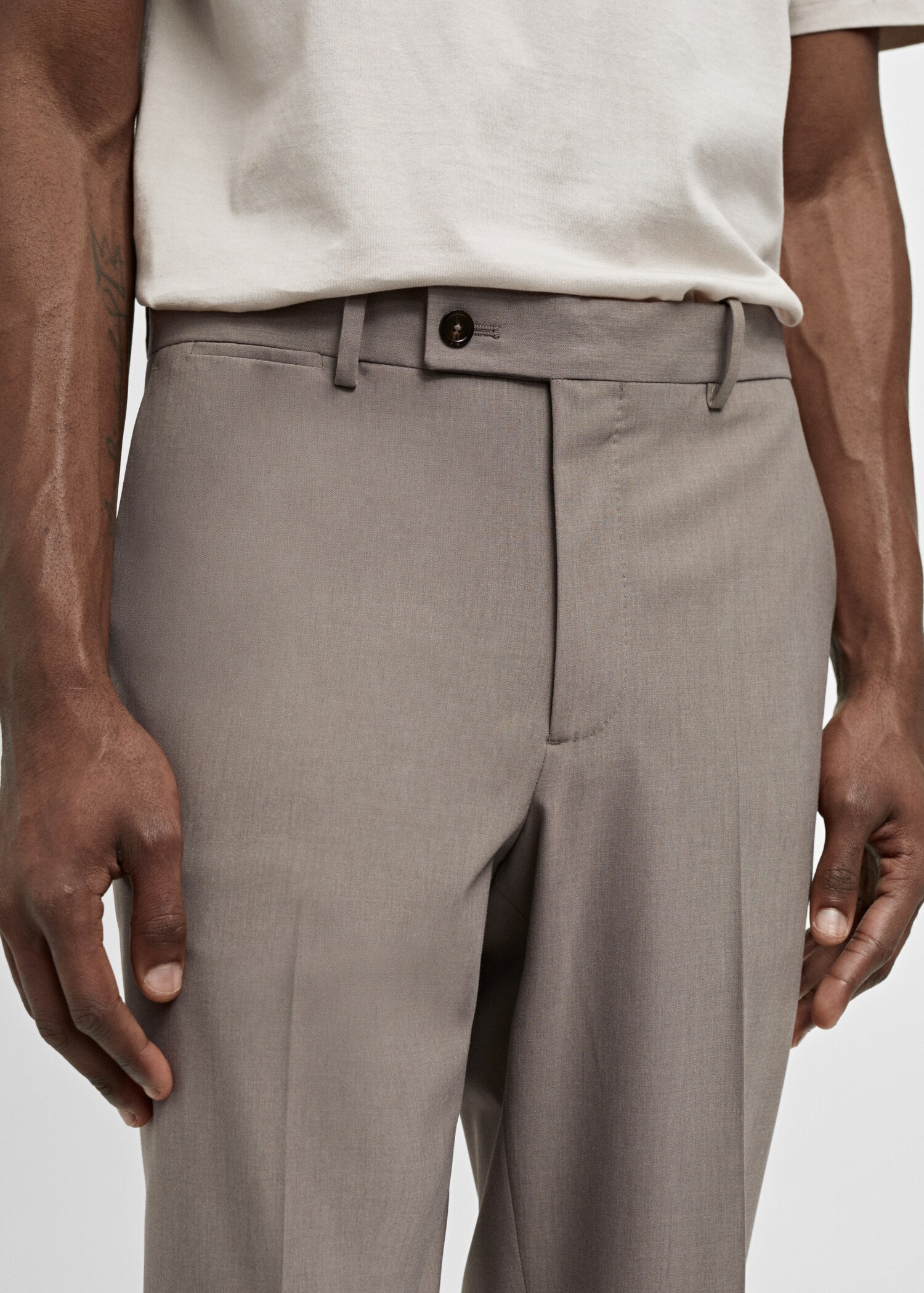 Pantaloni completo slim fit fresco di lana - Dettaglio dell'articolo 1