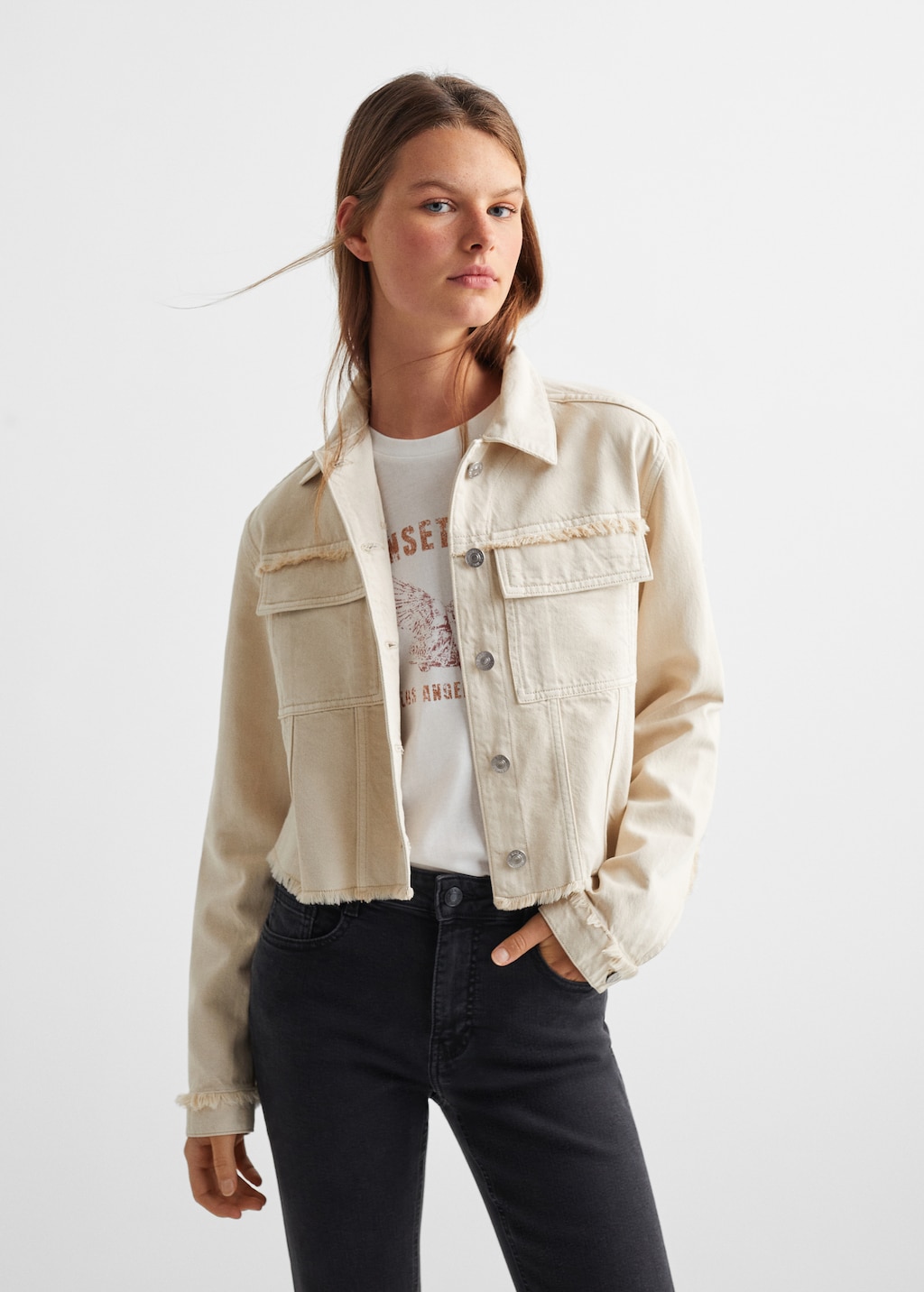 Mango Jeansjacke mit Taschen