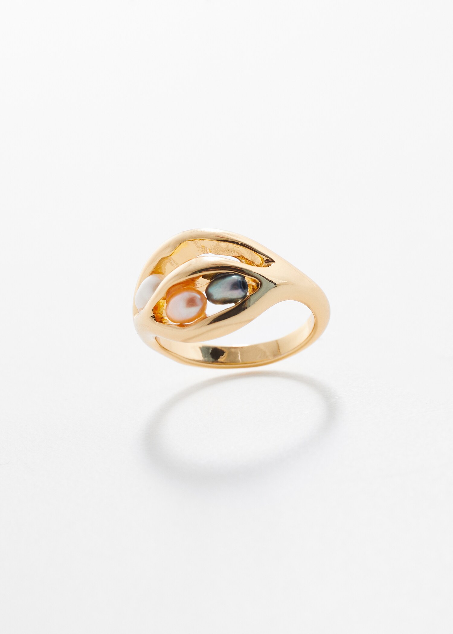 Combined natural pearl ring - Medium plane