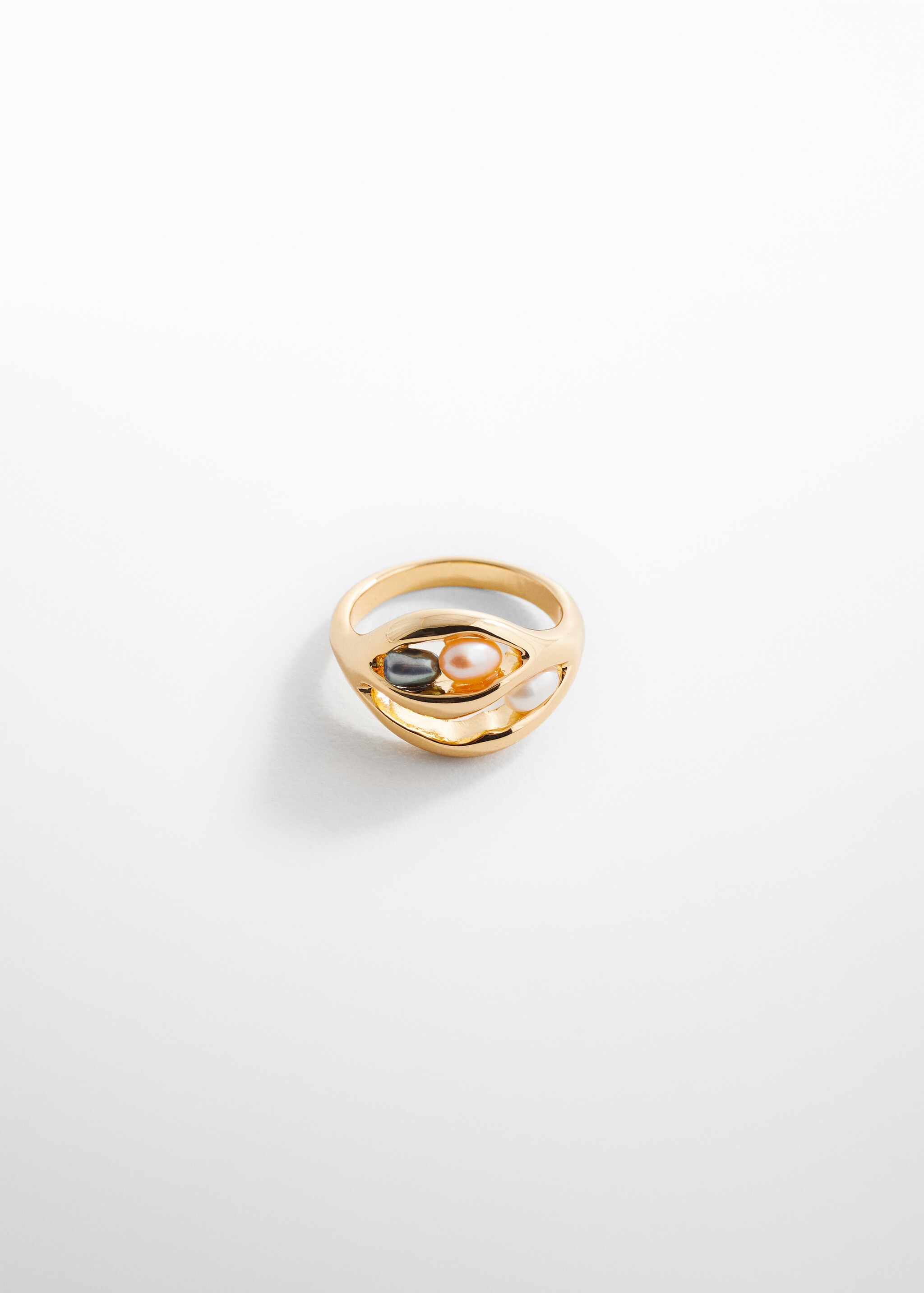 Кольцо с комбинированными натуральными жемчужинами - Изделие без модели