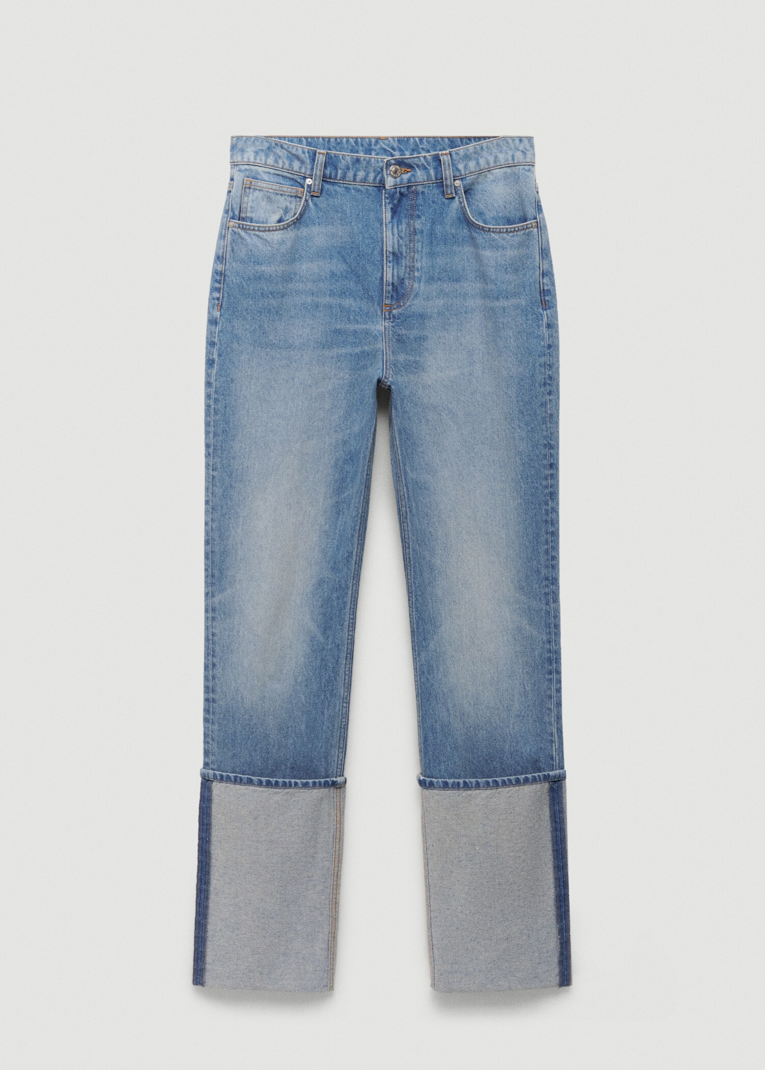Turned-up straight jeans - Article without model