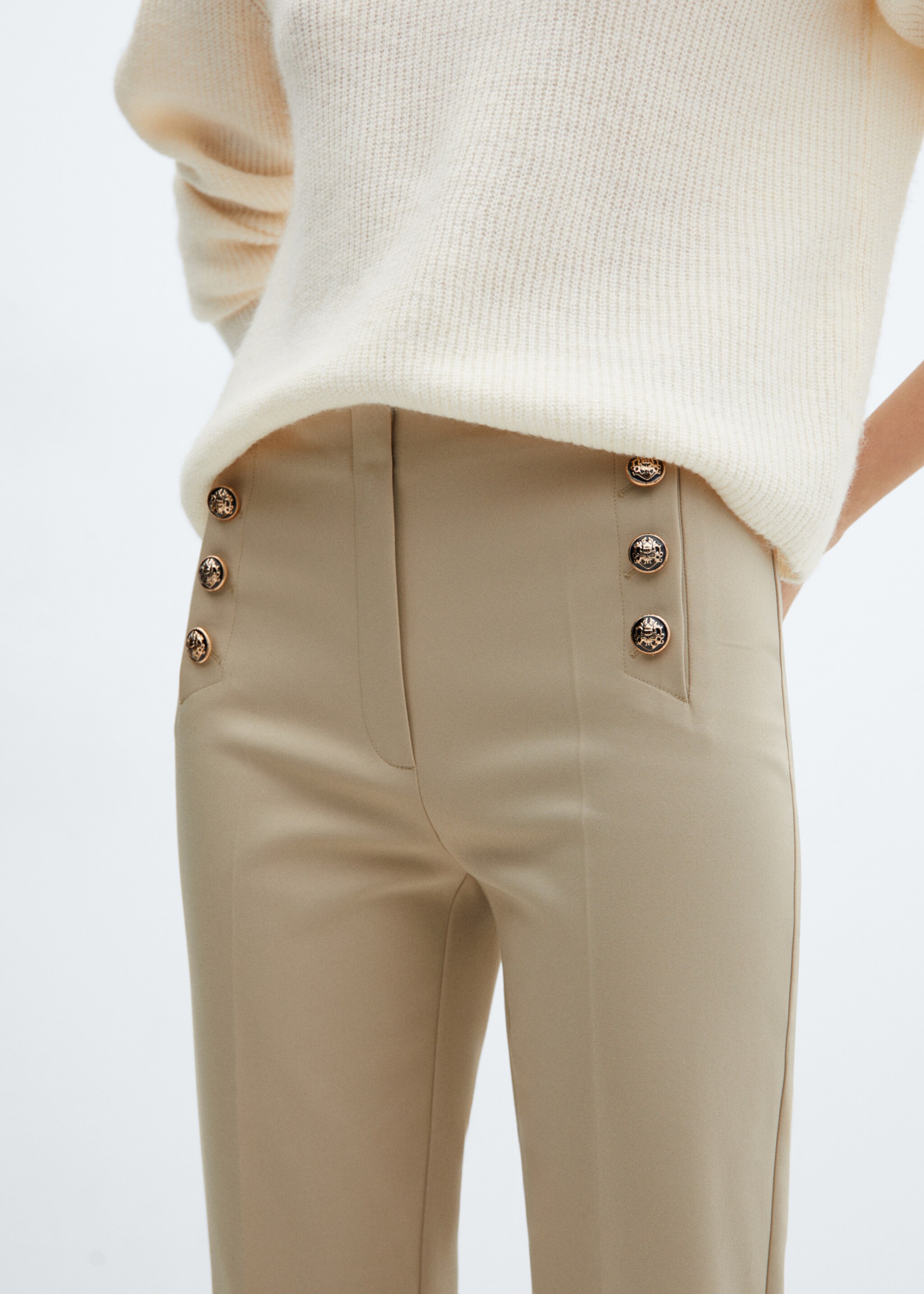 Cropped button trousers - Details of the article 6