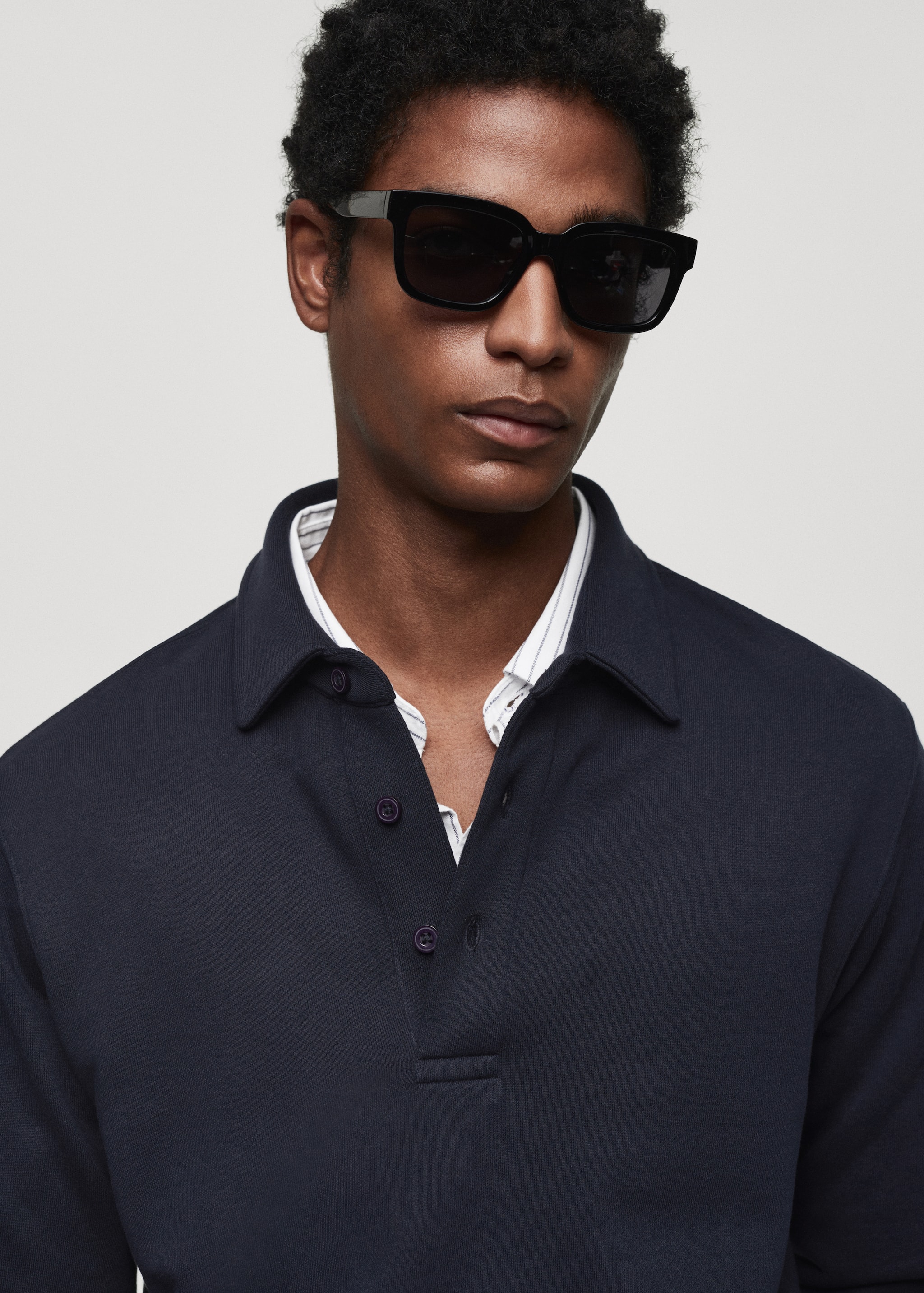 Cotton polo sweatshirt - Details of the article 1