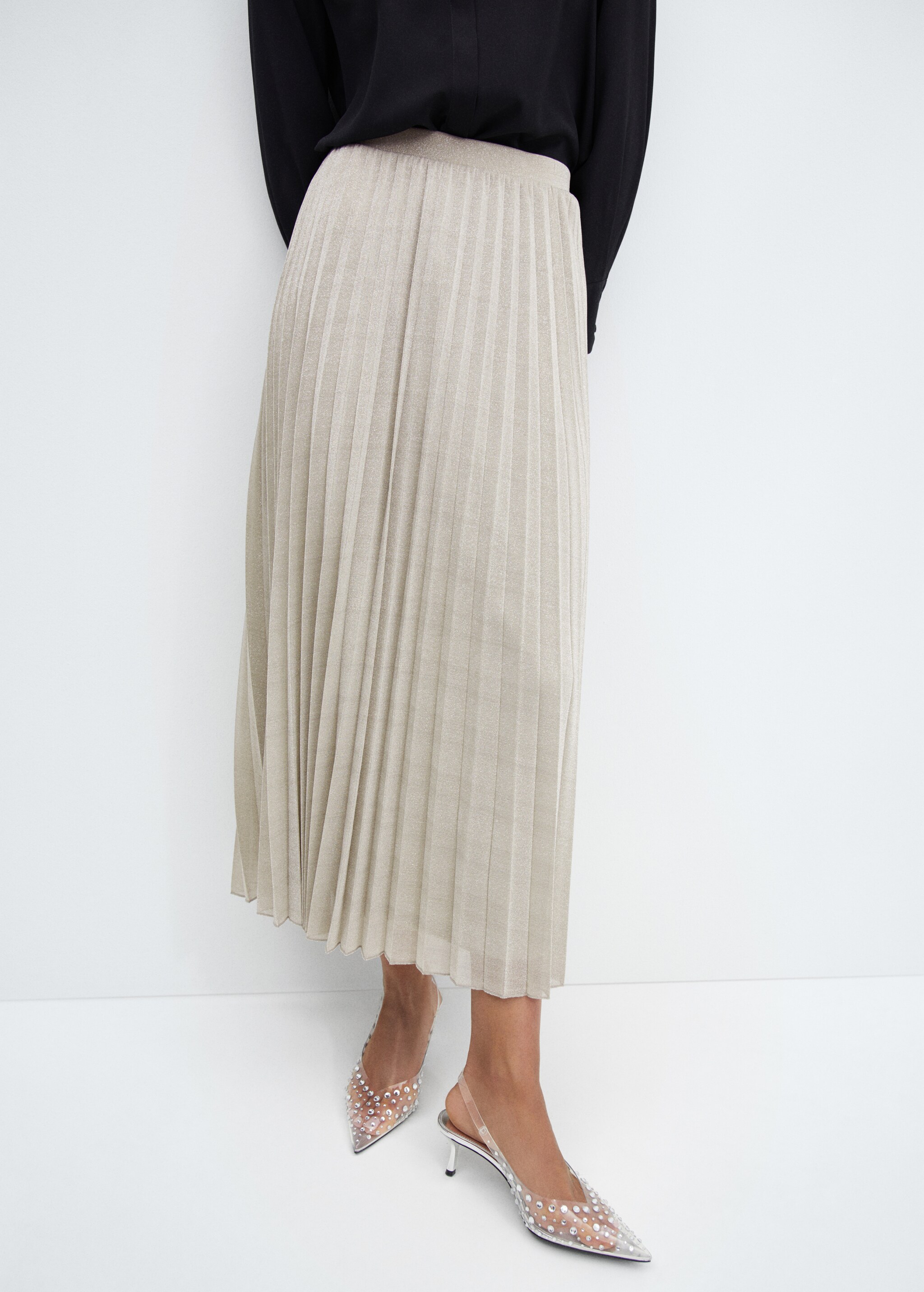 Pleated lurex skirt - Medium plane
