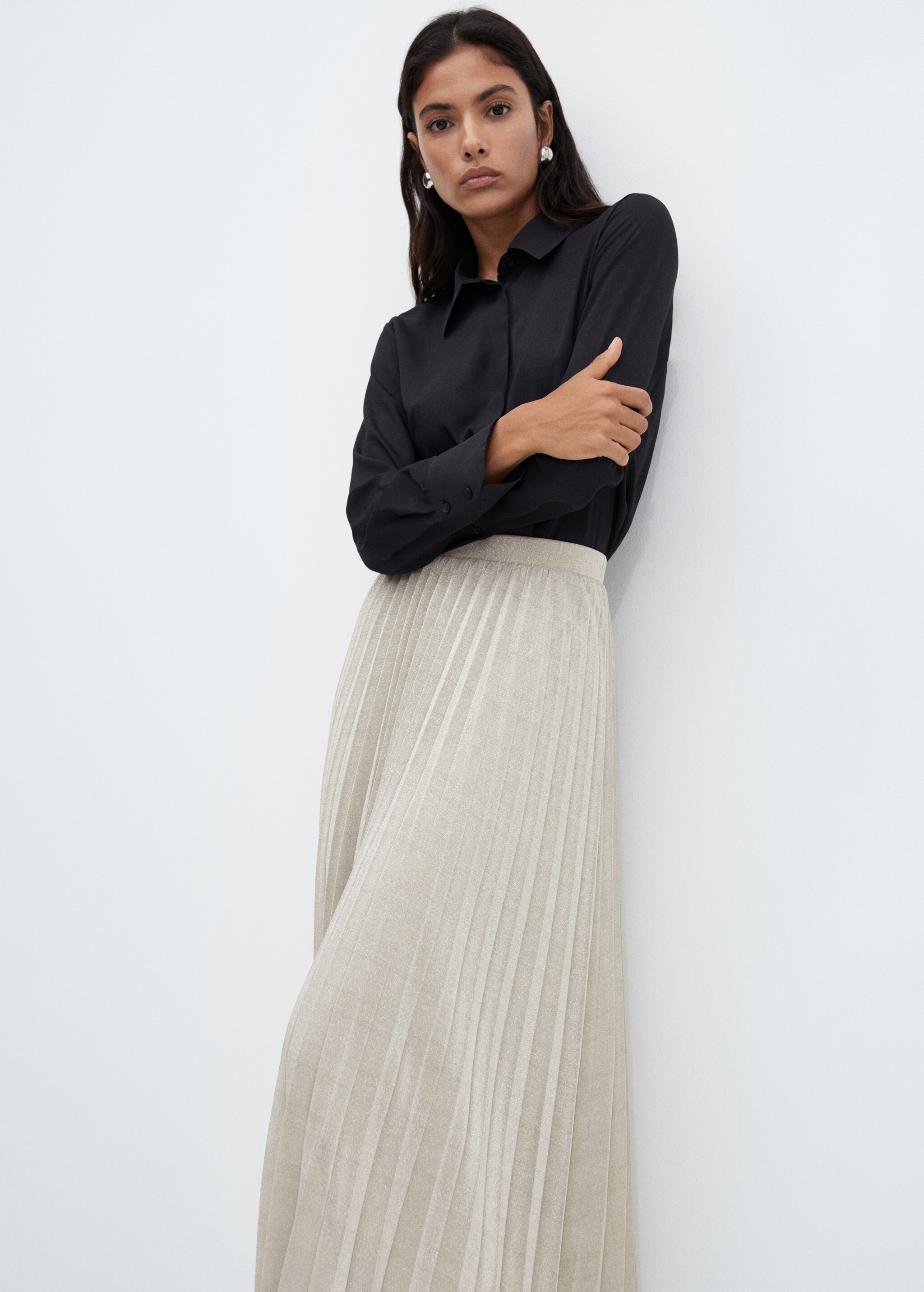 Pleated lurex skirt - Details of the article 1