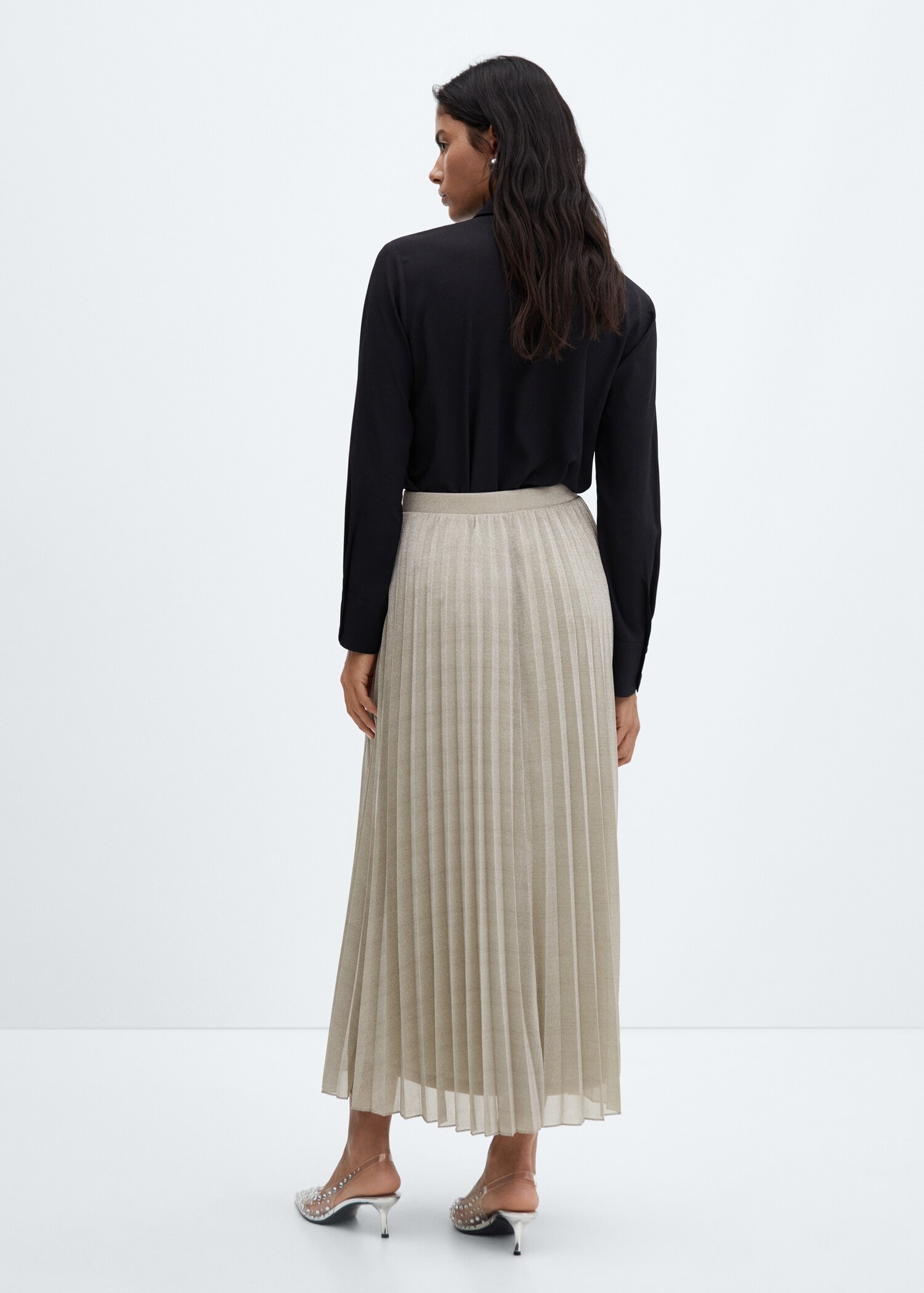 Pleated lurex skirt - Reverse of the article