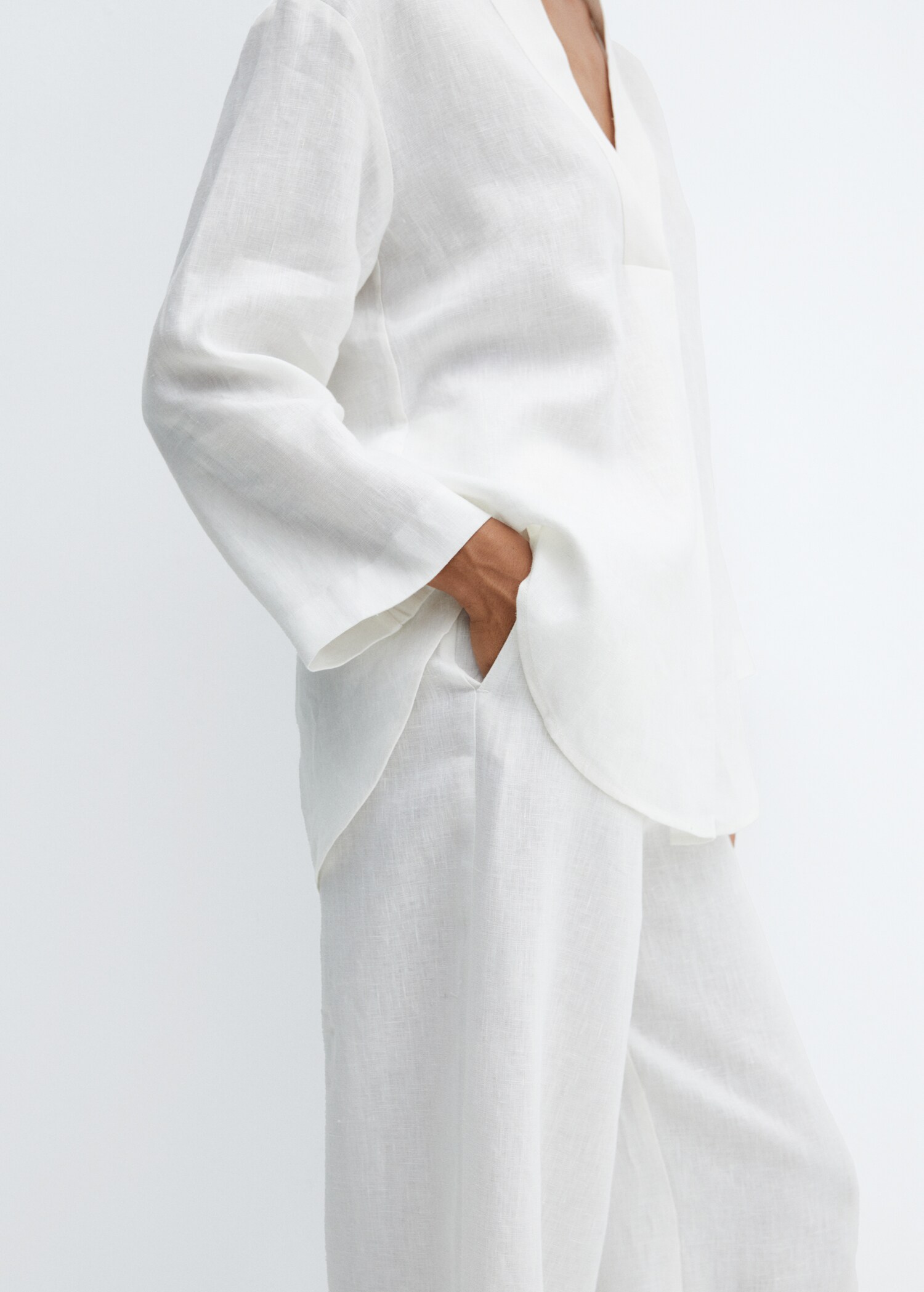 Pantalón lino cintura elástica - Detalle del artículo 6