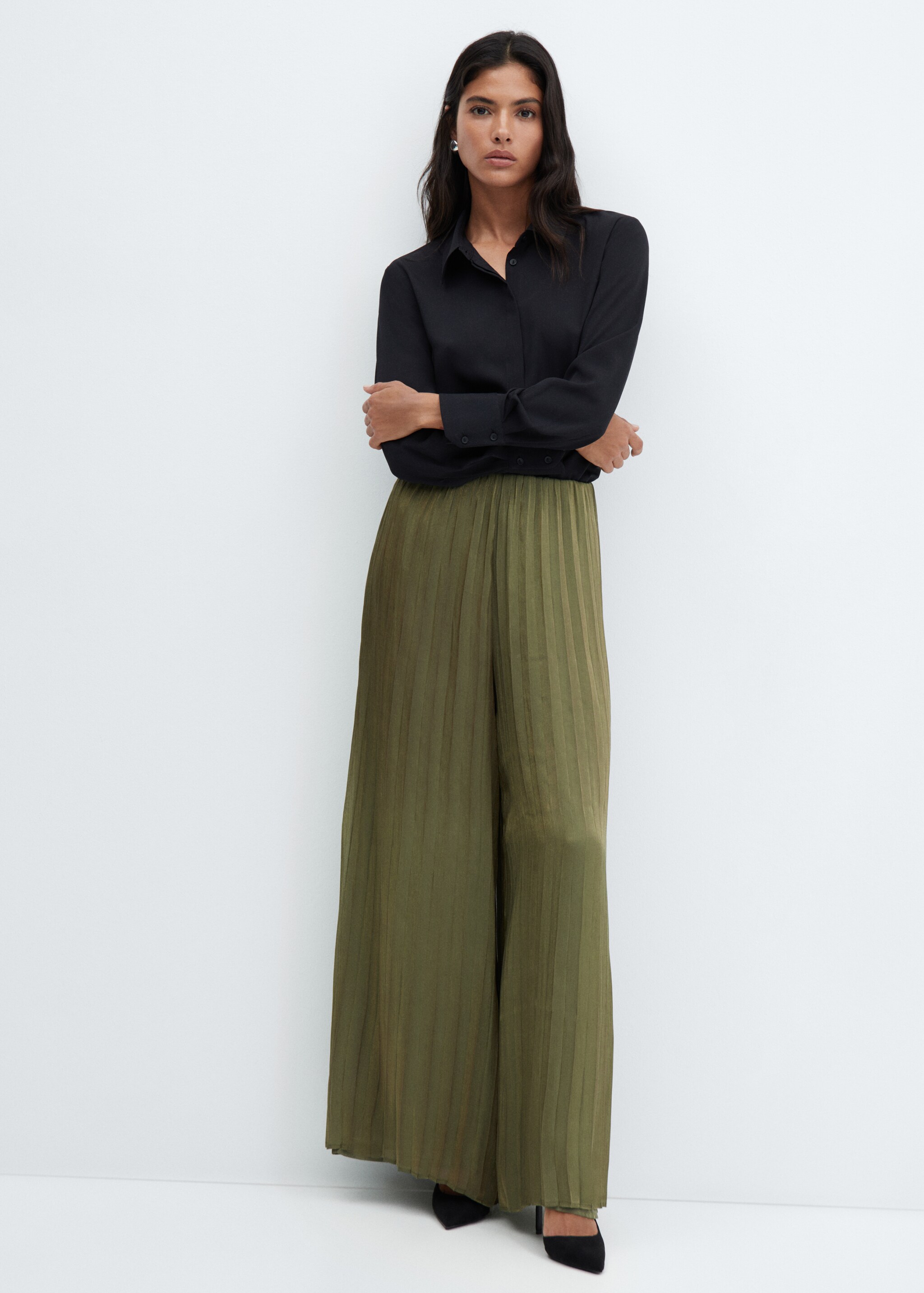 Pleated wideleg trousers - Details of the article 2