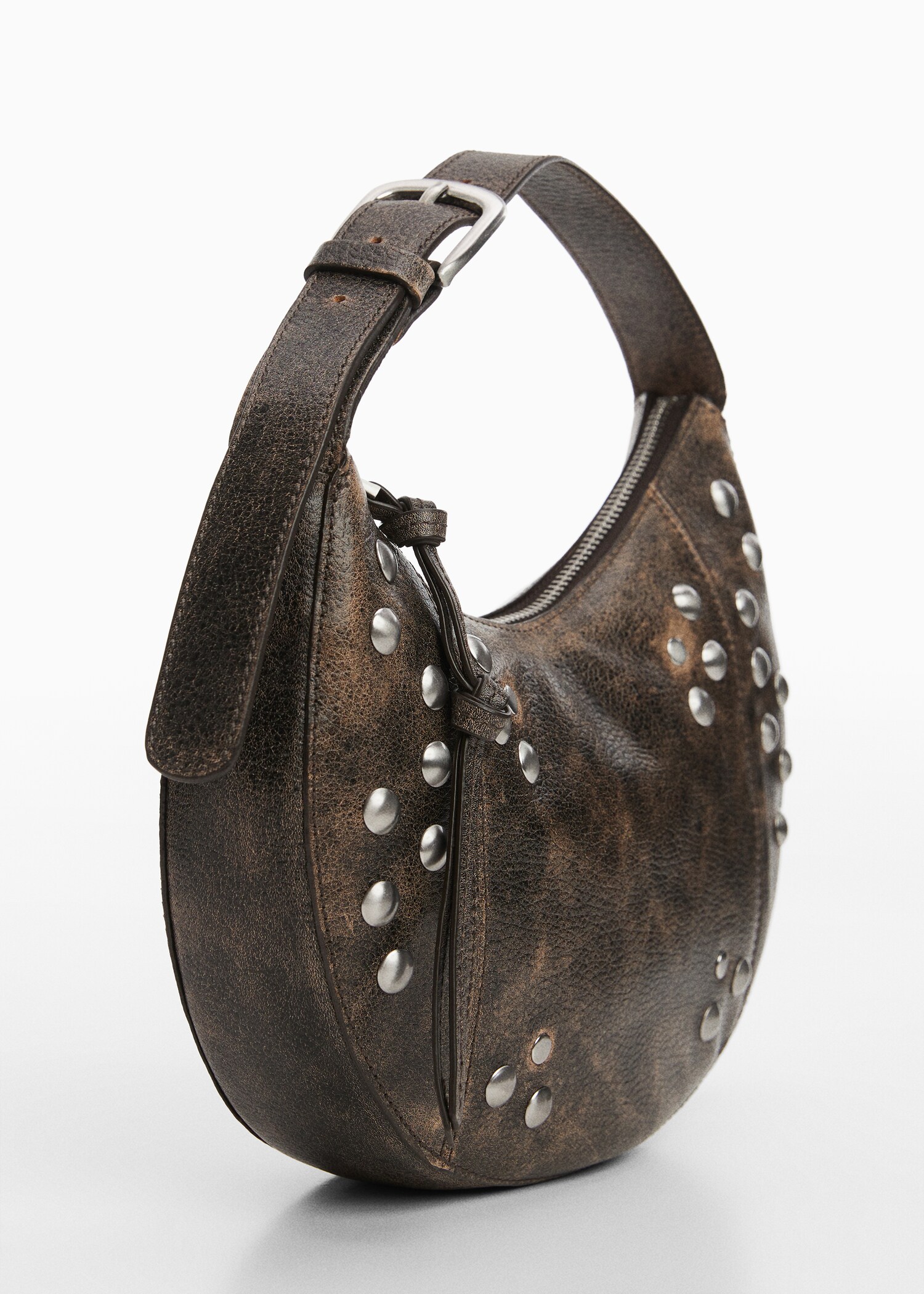 Stud leather bag - Medium plane