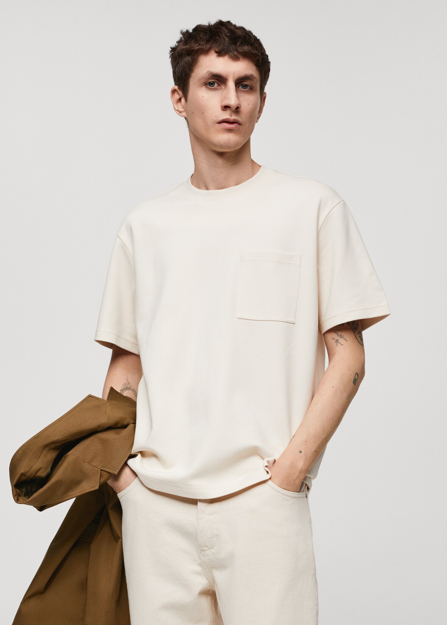 Relaxed-fit t-shirt with pocket - Medium plane