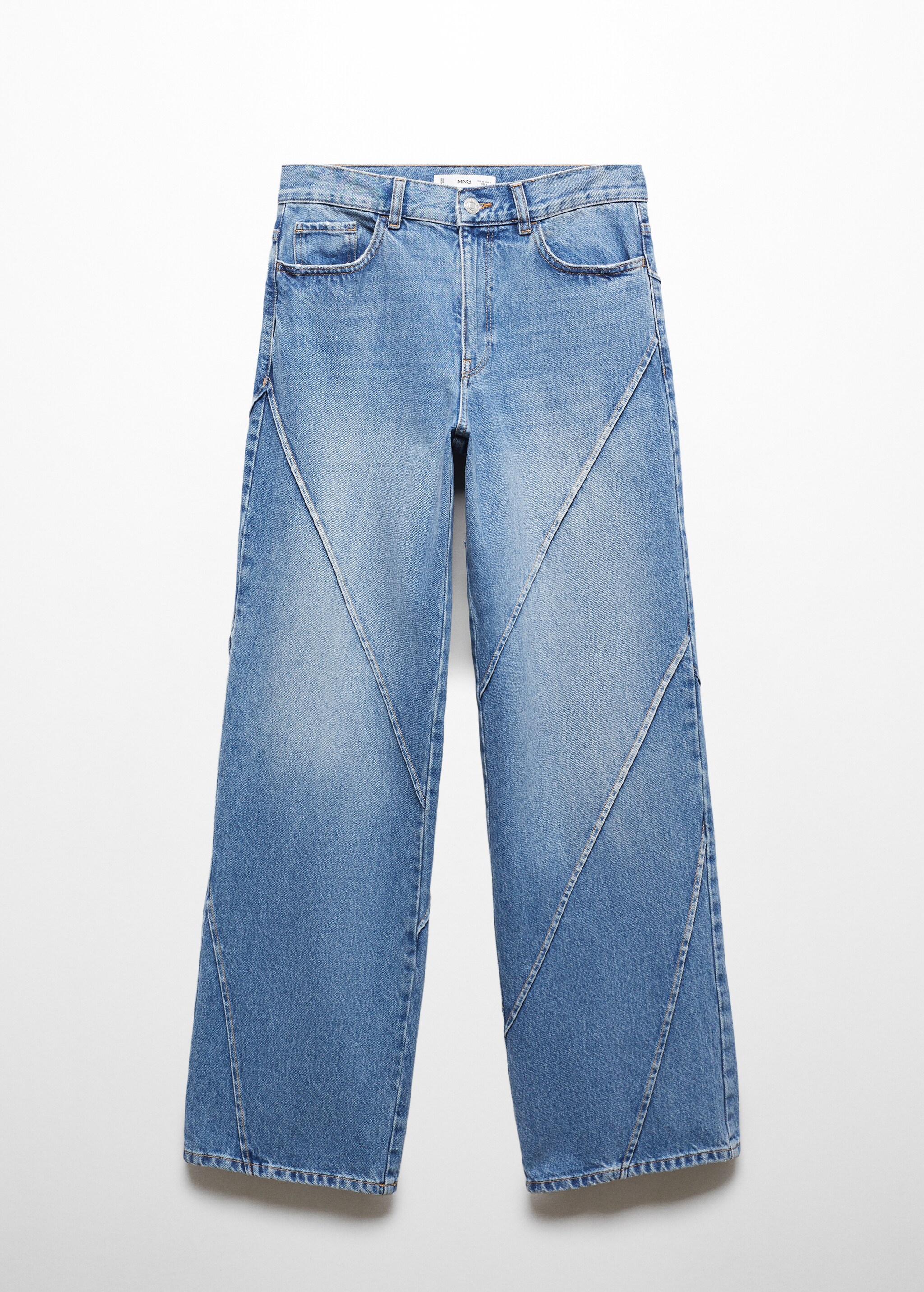 Wideleg jeans with decorative seams - Article without model