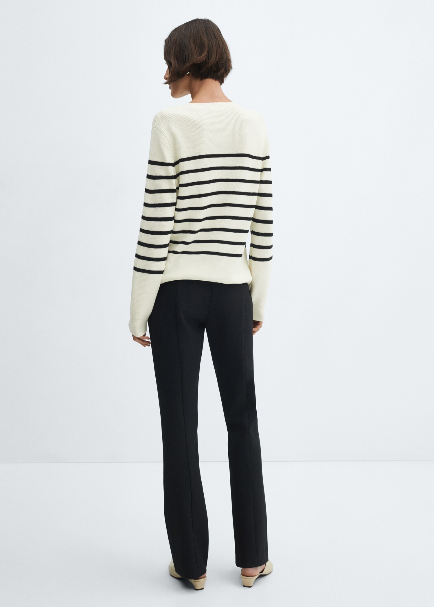 Cotton-linen round-neck knitted sweater - Reverse of the article