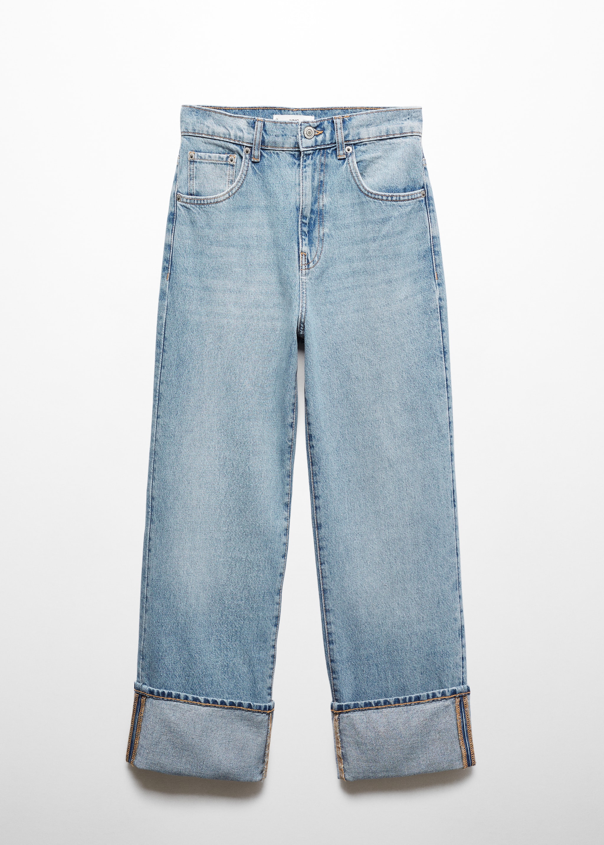 Прямые джинсы с отворотами - Изделие без модели
