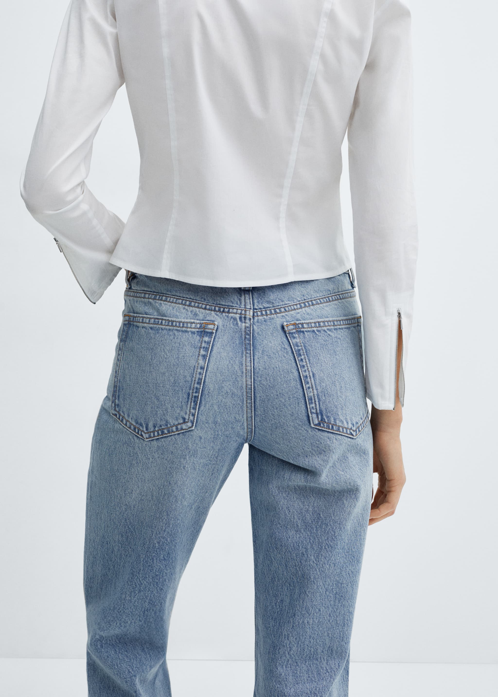 Straight-fit cropped jeans - Details of the article 4