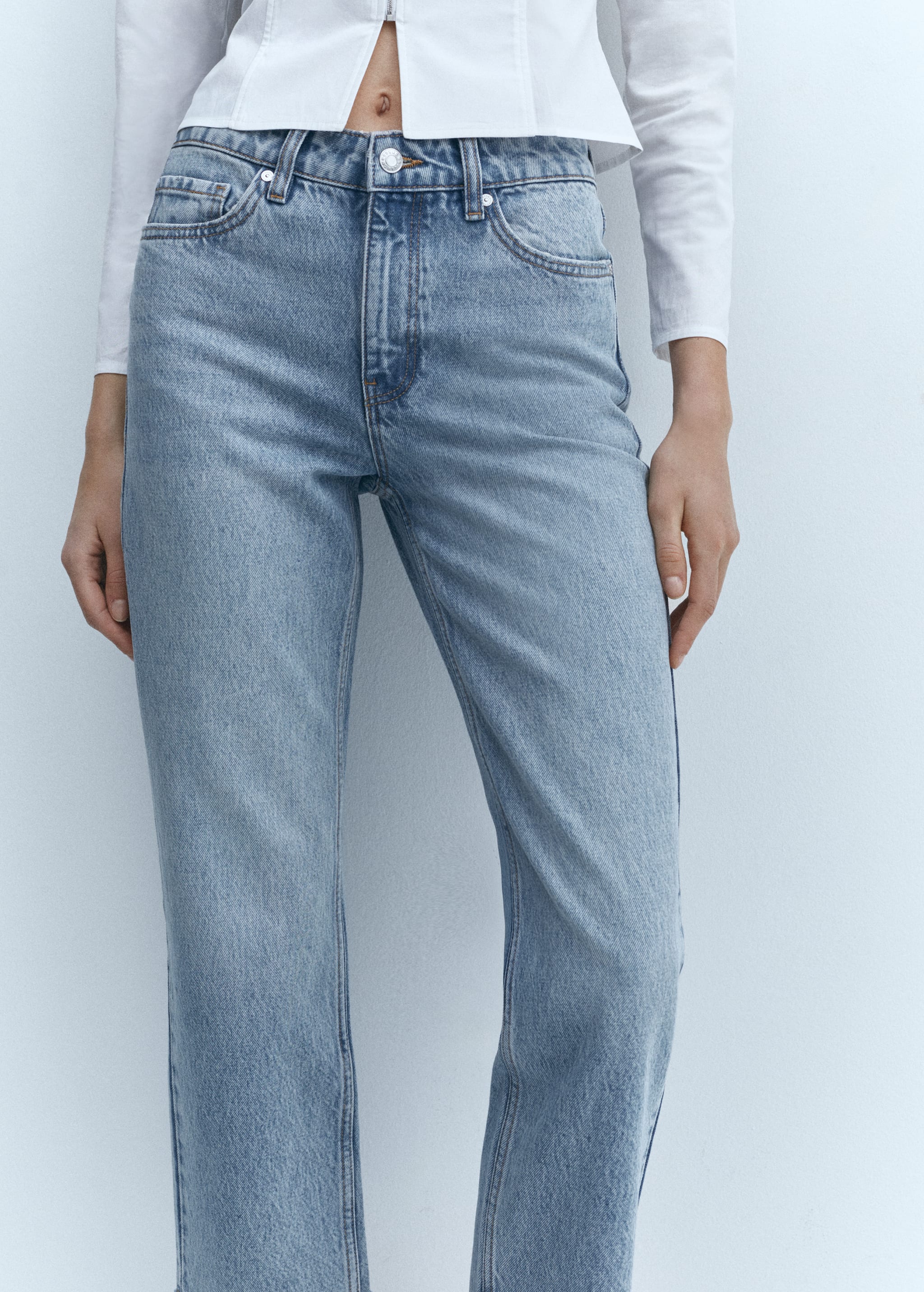 Straight-fit cropped jeans - Details of the article 6