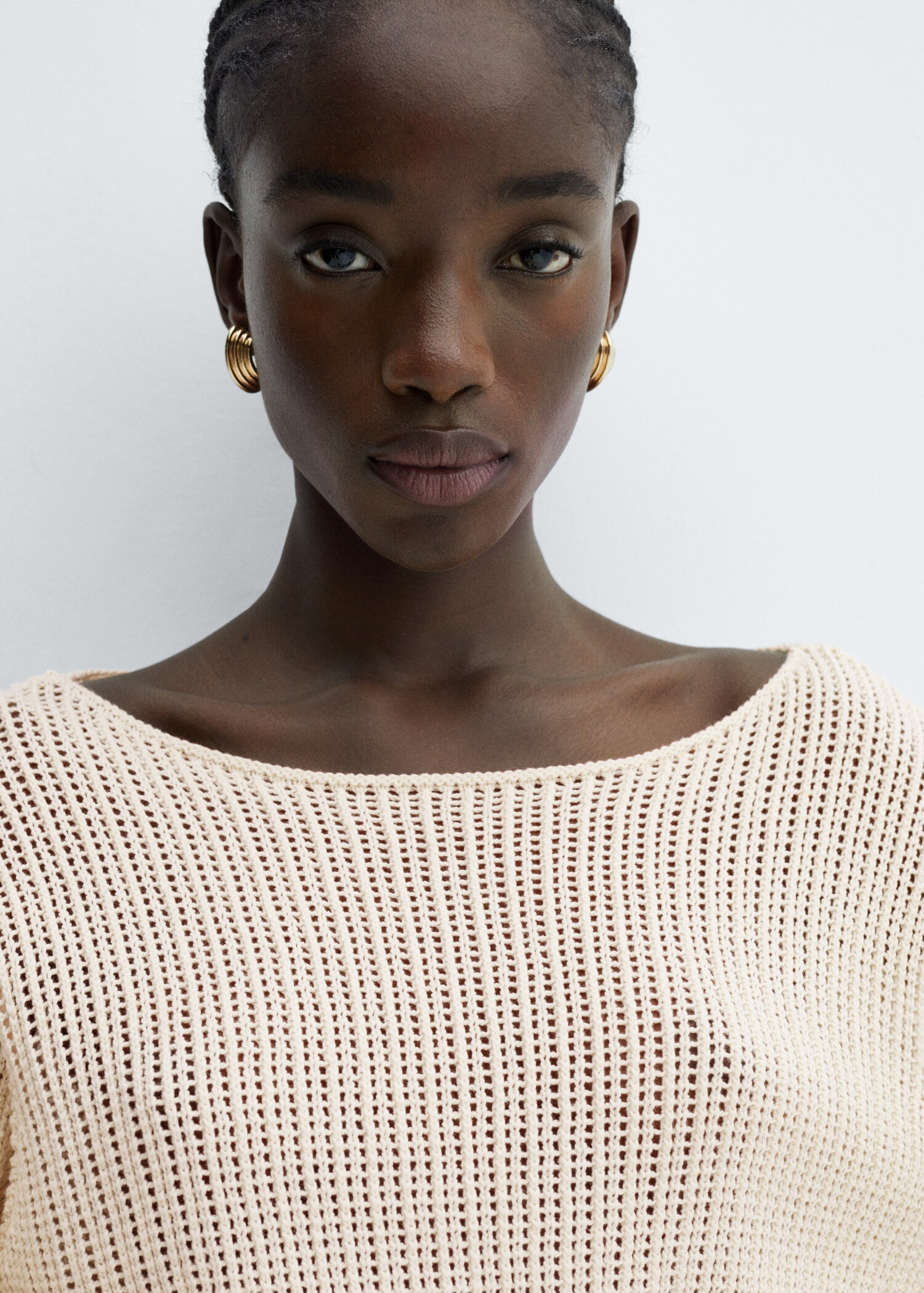 Boat-neck knitted sweater - Details of the article 1