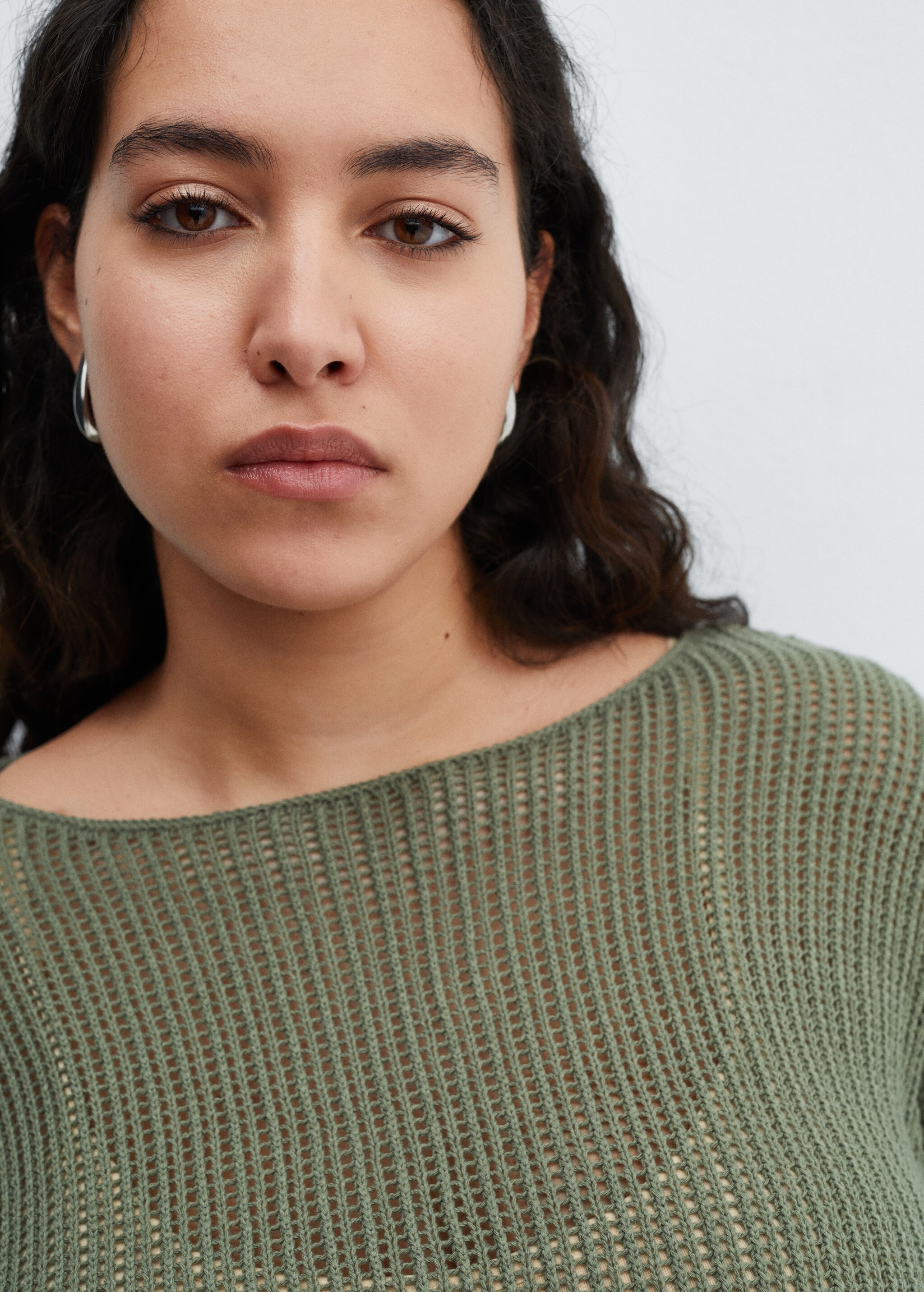 Boat-neck knitted sweater - Details of the article 4
