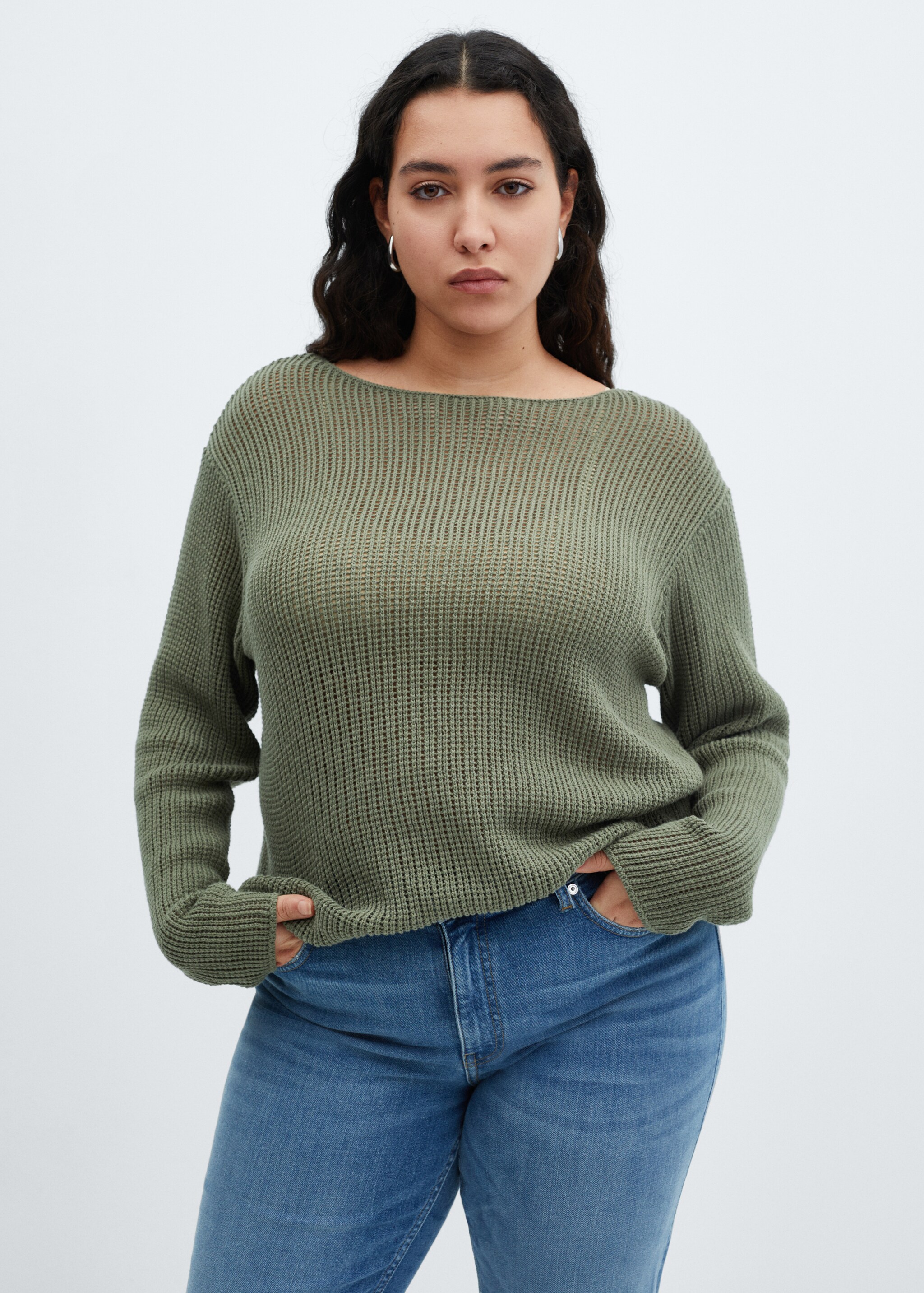 Boat-neck knitted sweater - Details of the article 5