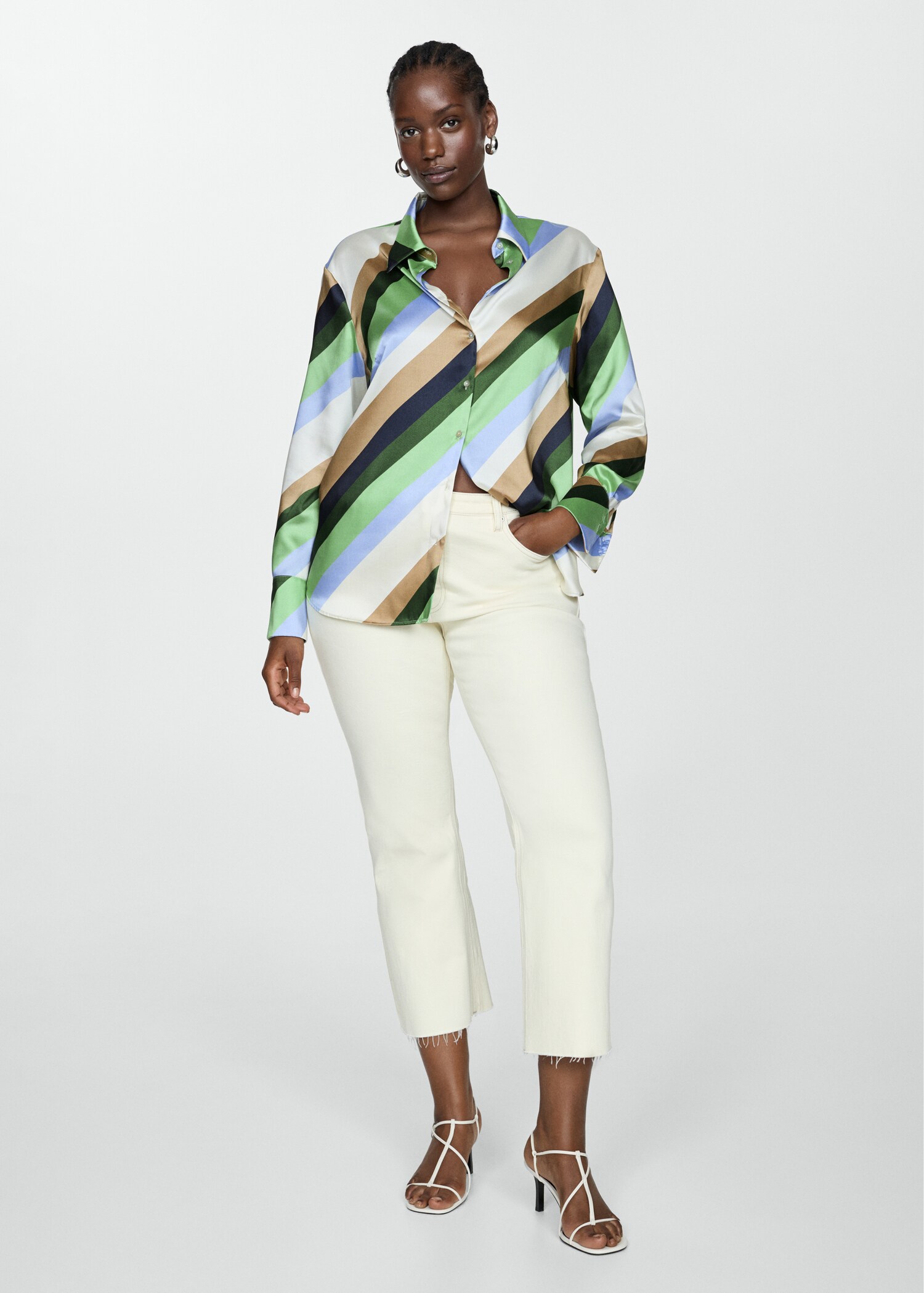 Satin striped shirt - Details of the article 3