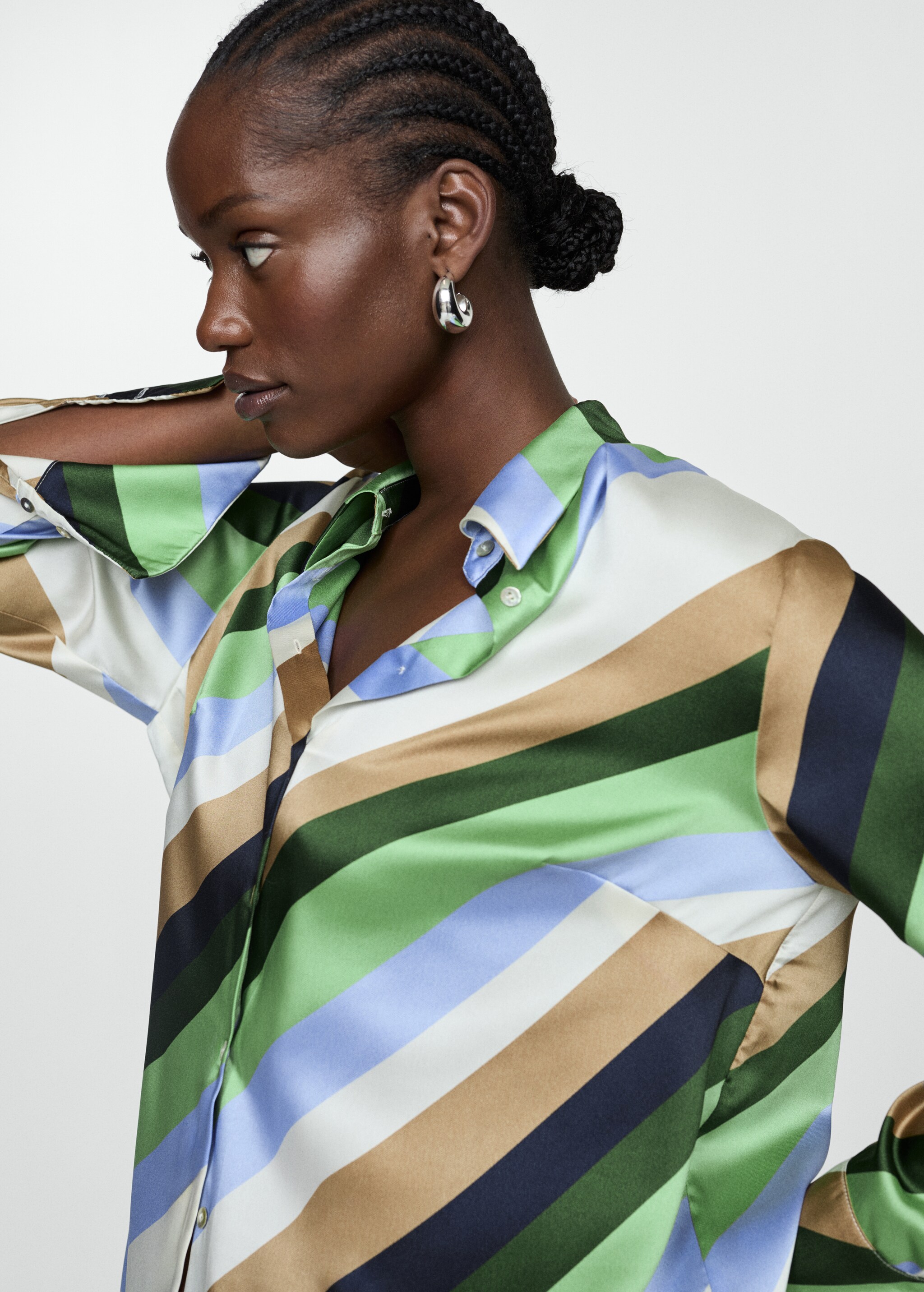 Satin striped shirt - Details of the article 4