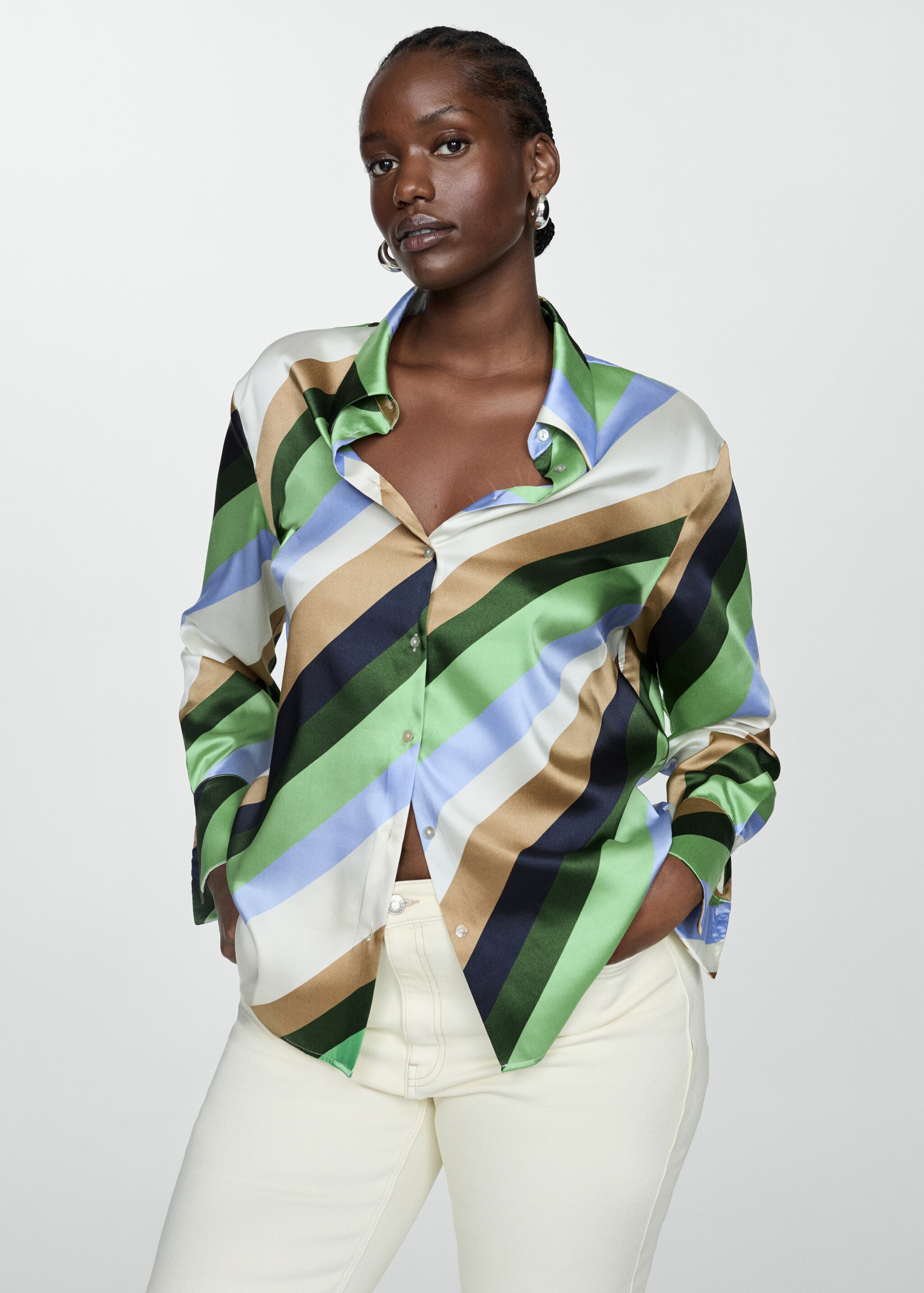 Satin striped shirt - Details of the article 5