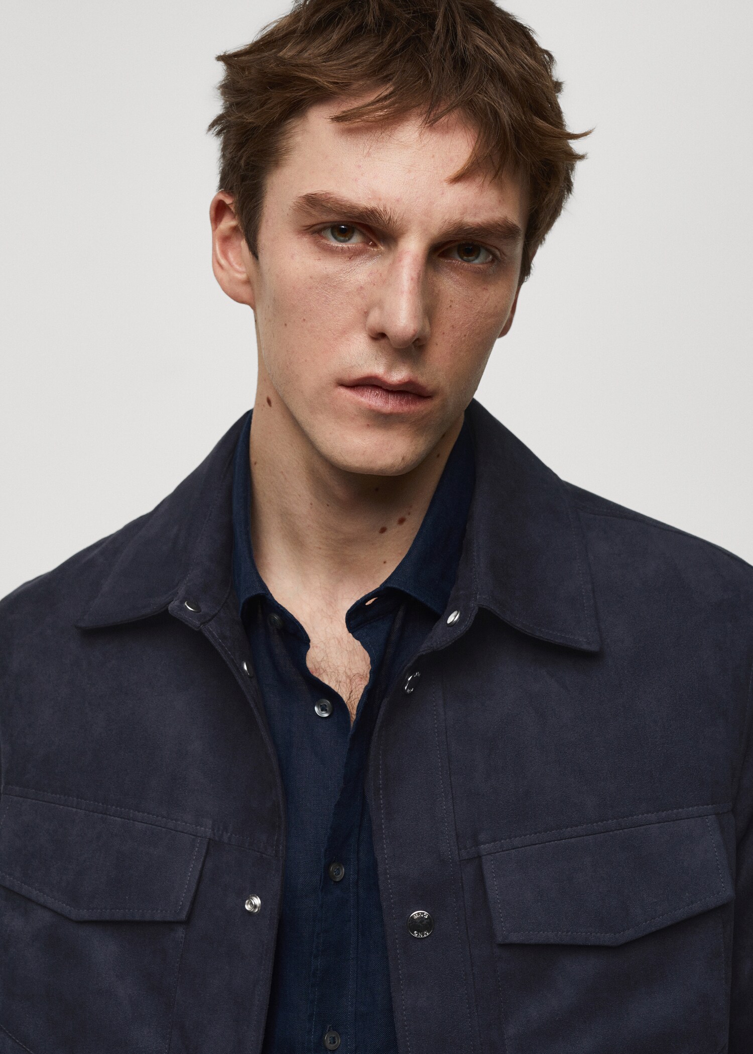 Suede-effect jacket with pockets - Man | MANGO USA