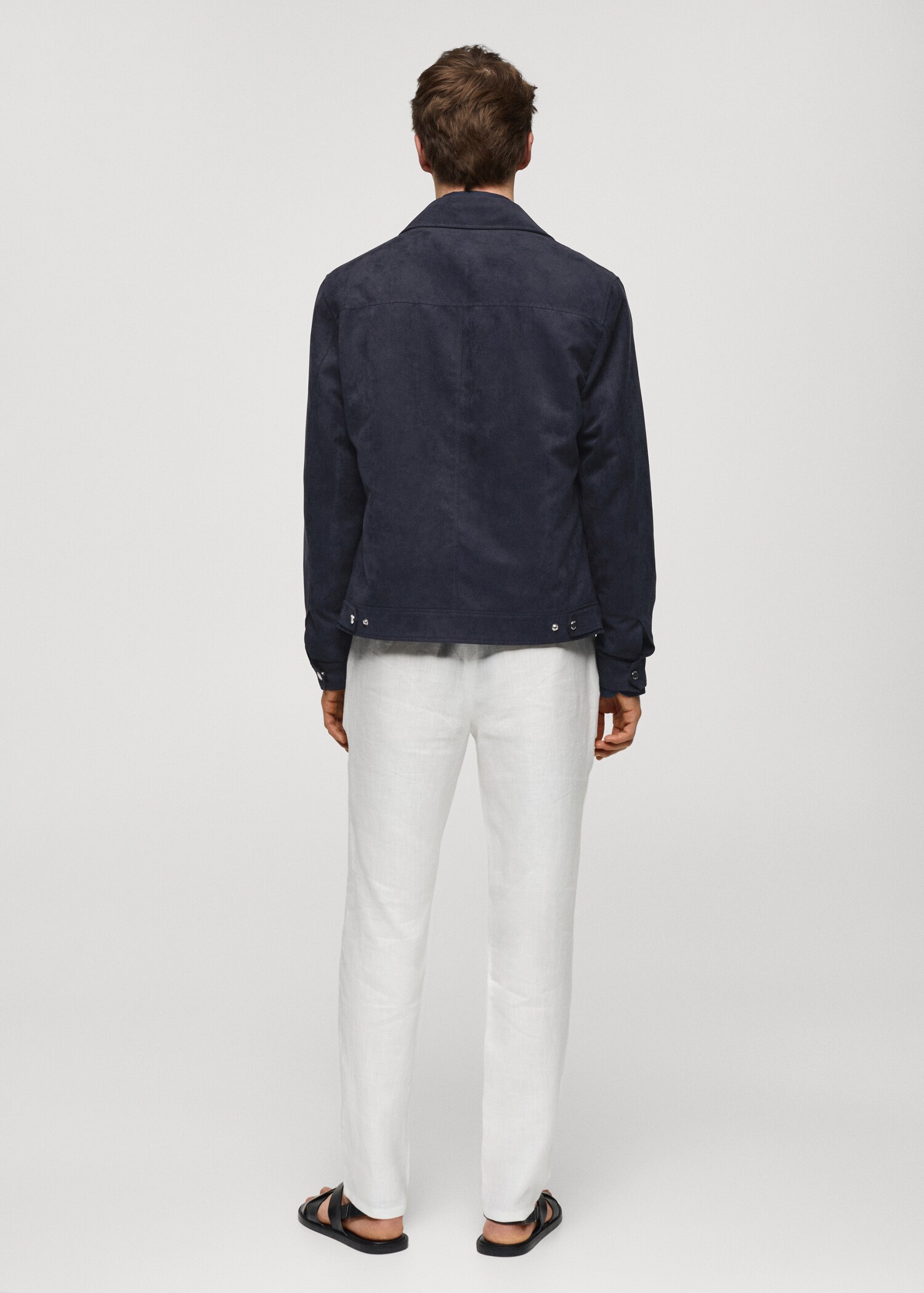 Suede-effect jacket with pockets - Man | MANGO USA
