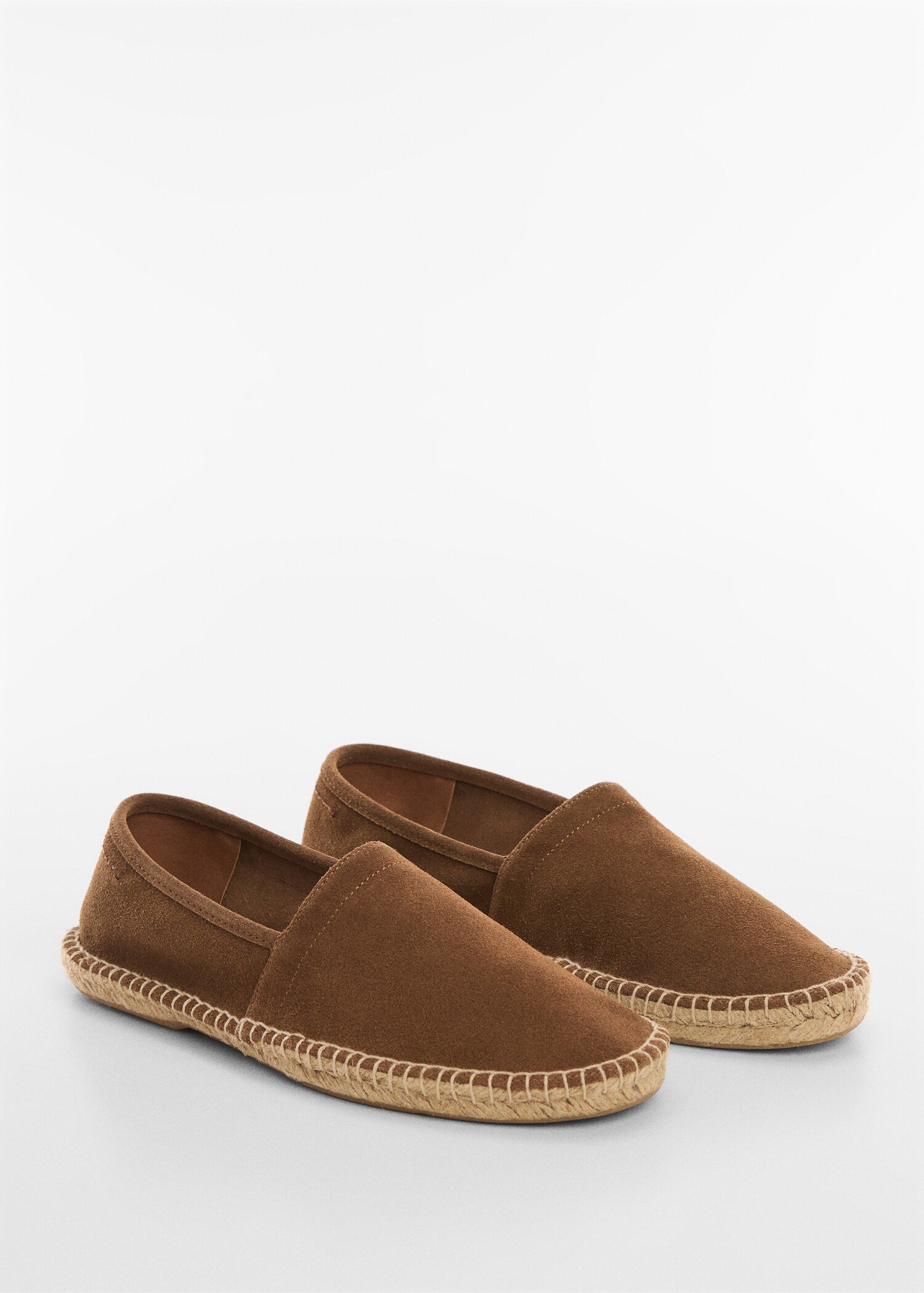 Espadrilles cuir suède jute - Plan moyen