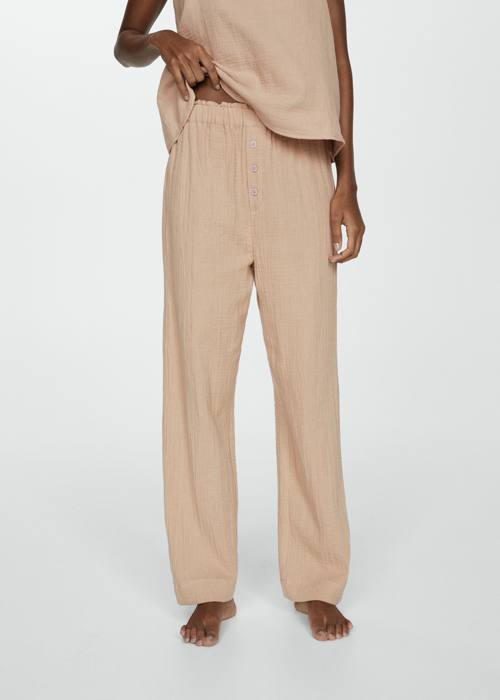 Pantalón pijama gasa de algodón - Plano medio