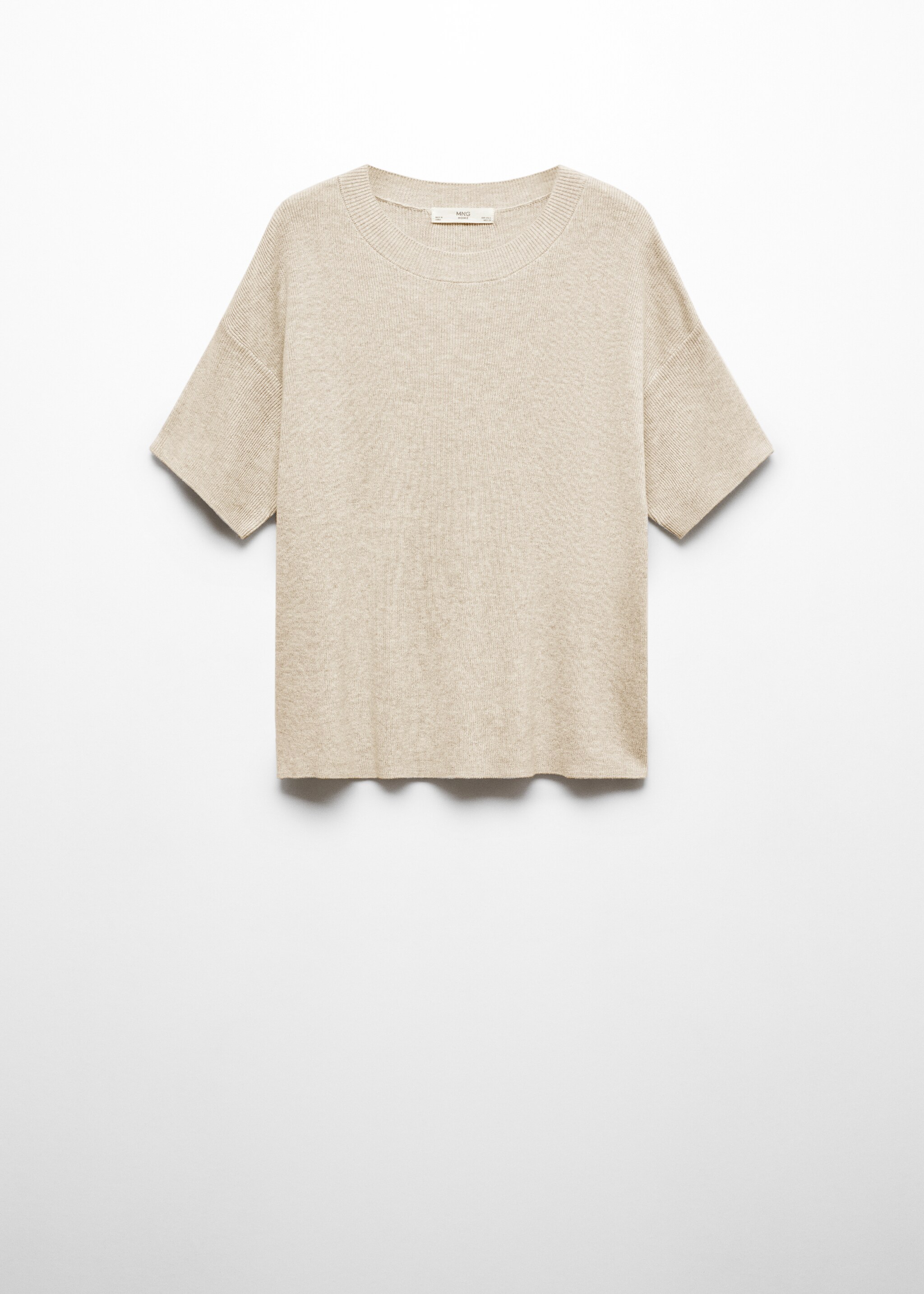 Cotton linen-blend knit t-shirt - Article without model