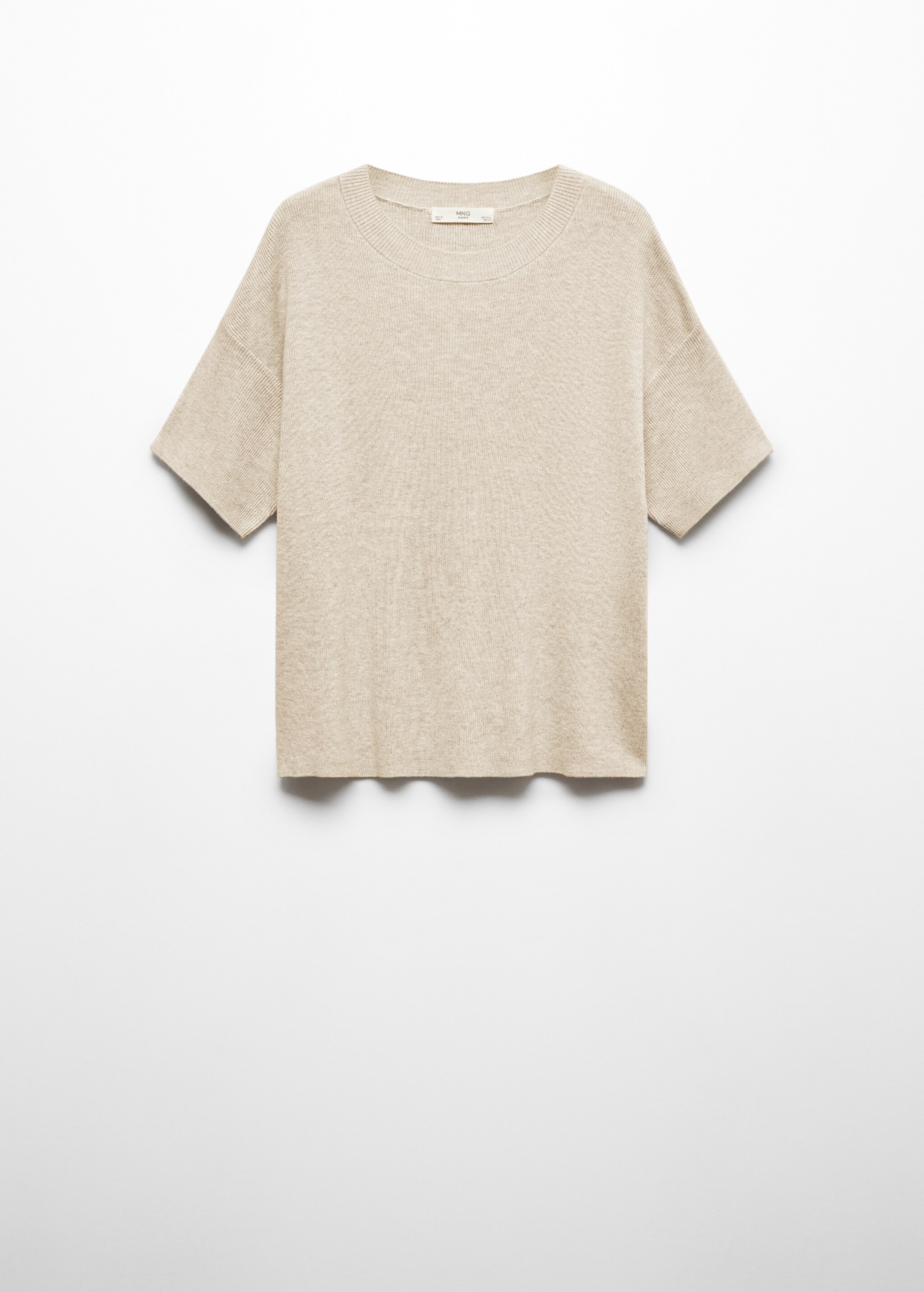 Cotton linen-blend knit t-shirt - Article without model
