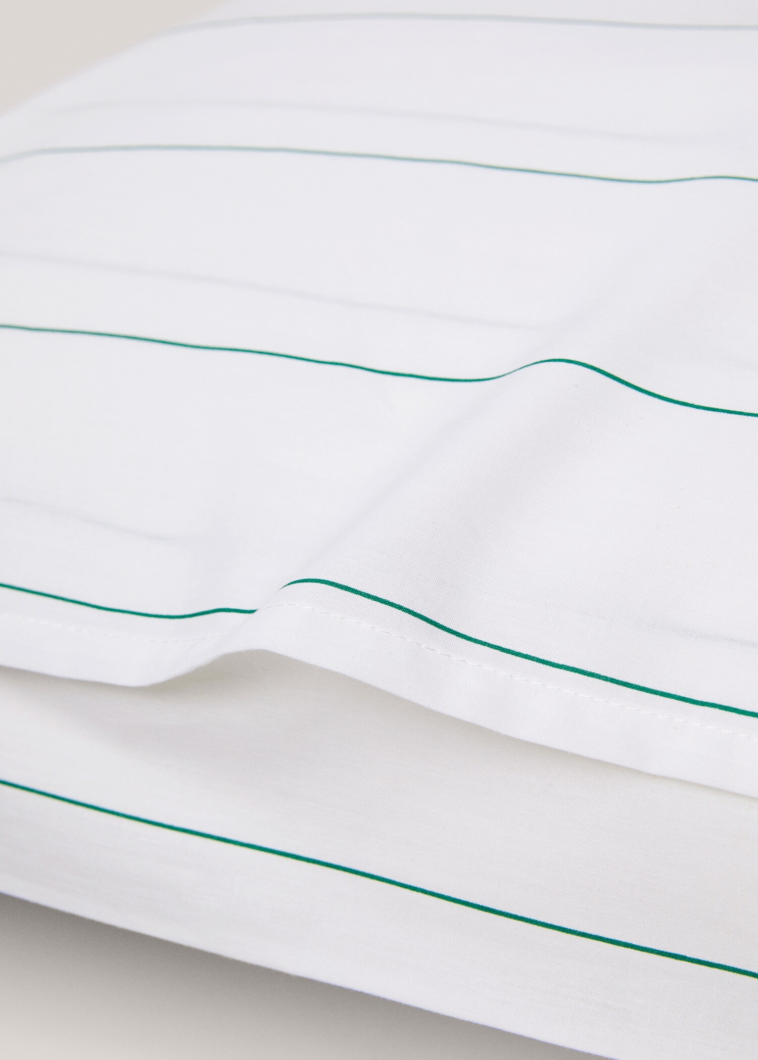 Striped cotton pillowcase 60x60cm (Pack of 2) - Details of the article 1