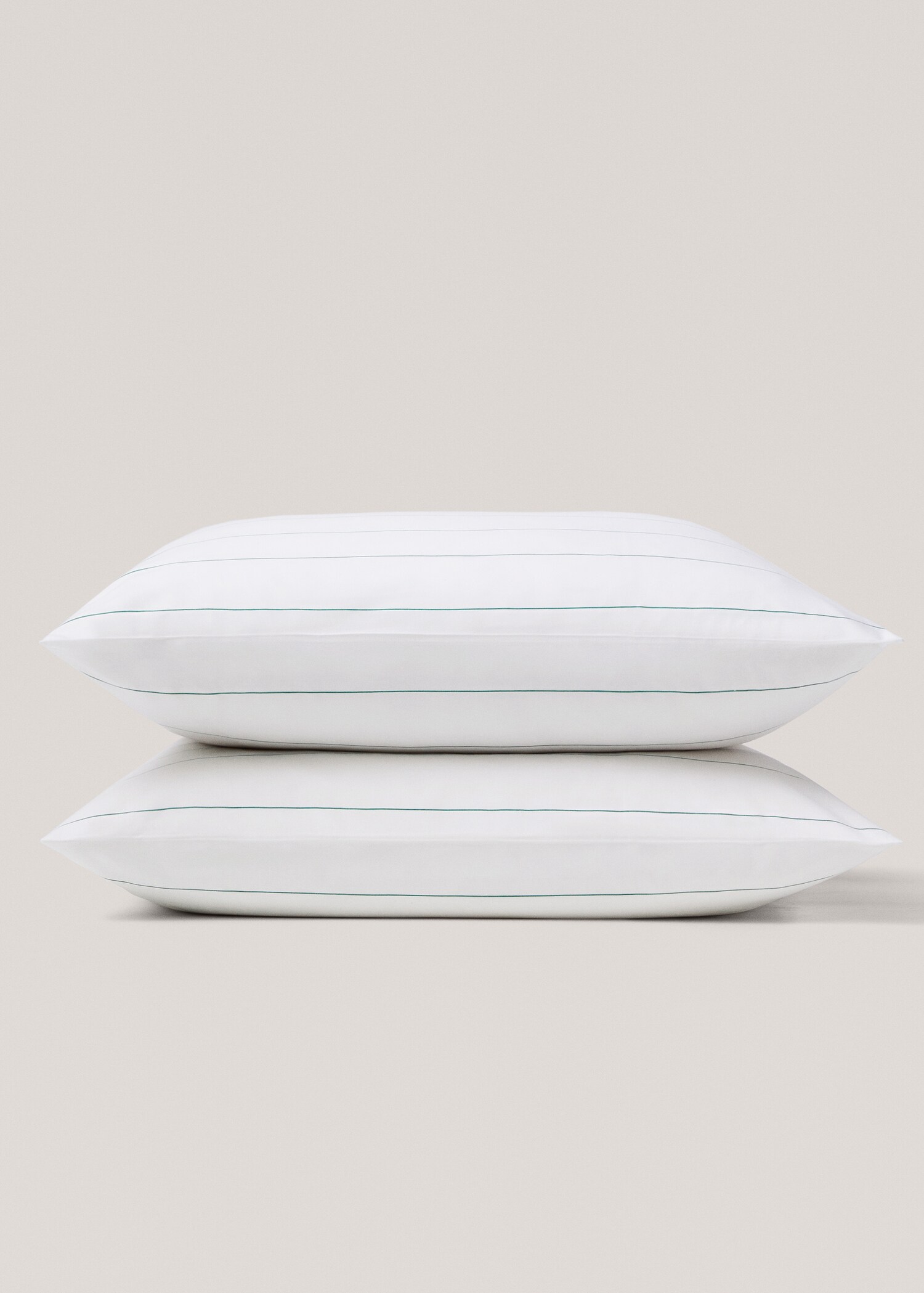 Striped cotton pillowcase 60x60cm (Pack of 2) - Details of the article 3