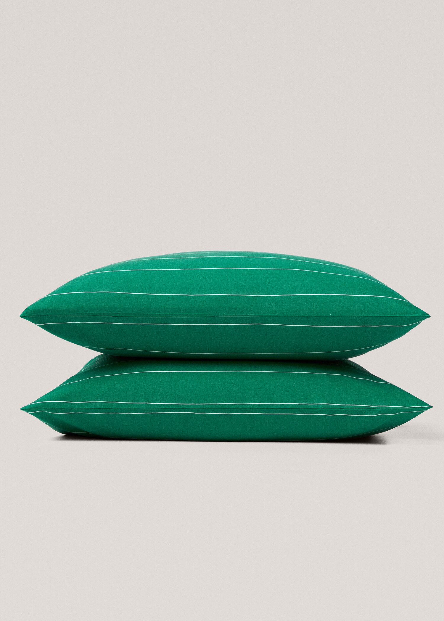 Striped cotton pillowcase 60x60cm (Pack of 2) - Details of the article 3