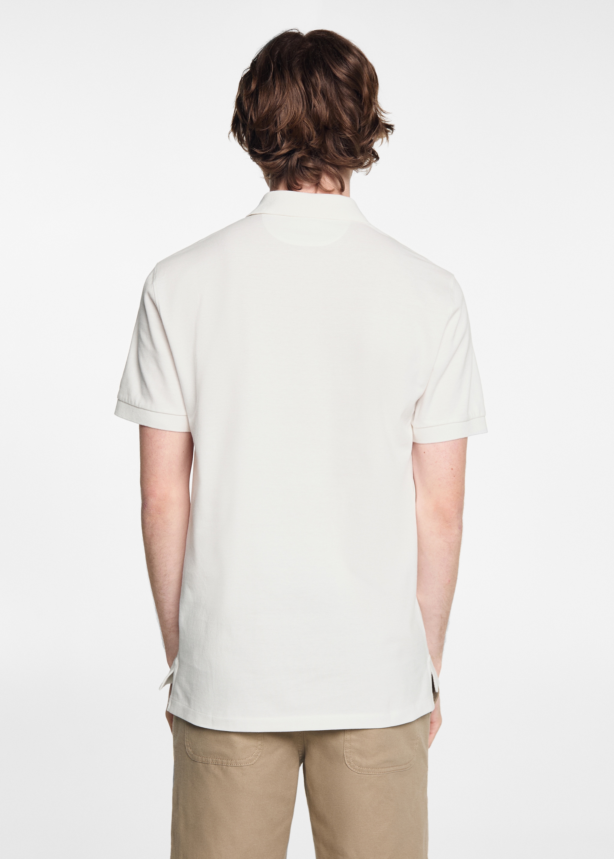 Short-sleeved cotton polo shirt - Reverse of the article