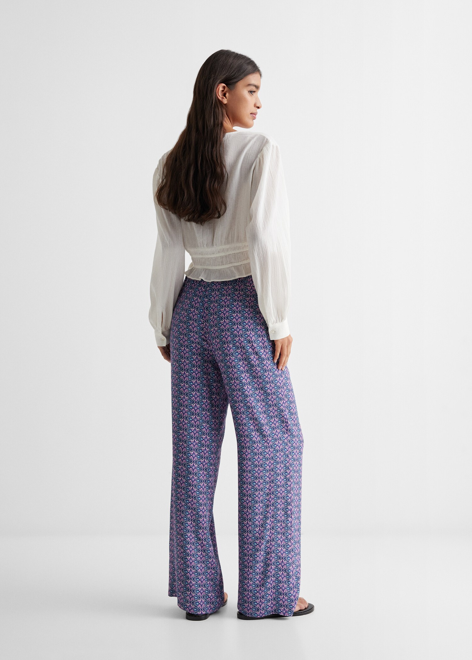 Pantalón recto estampado - Reverso del artículo