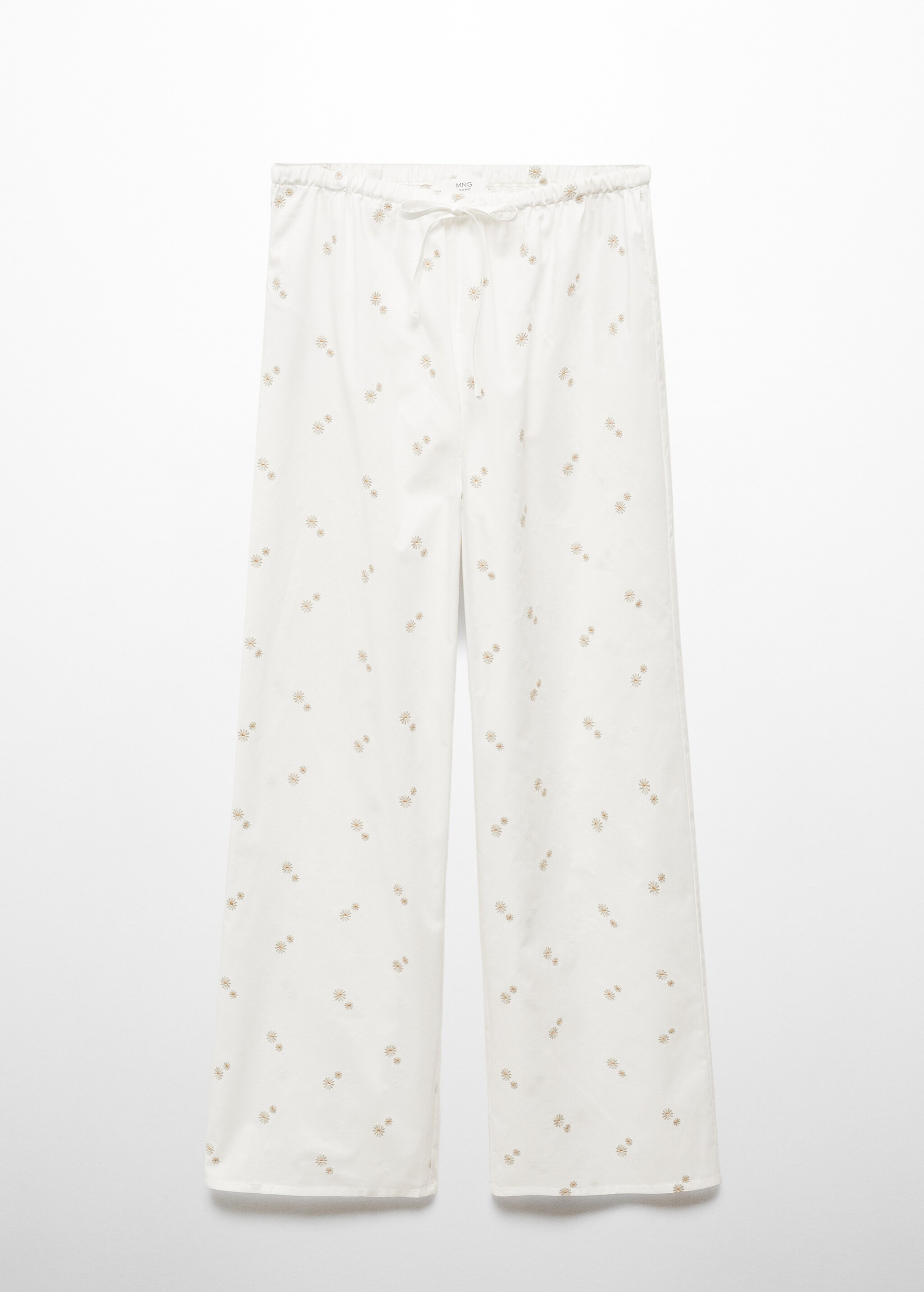 Floral embroidered cotton pyjama trousers - Article without model