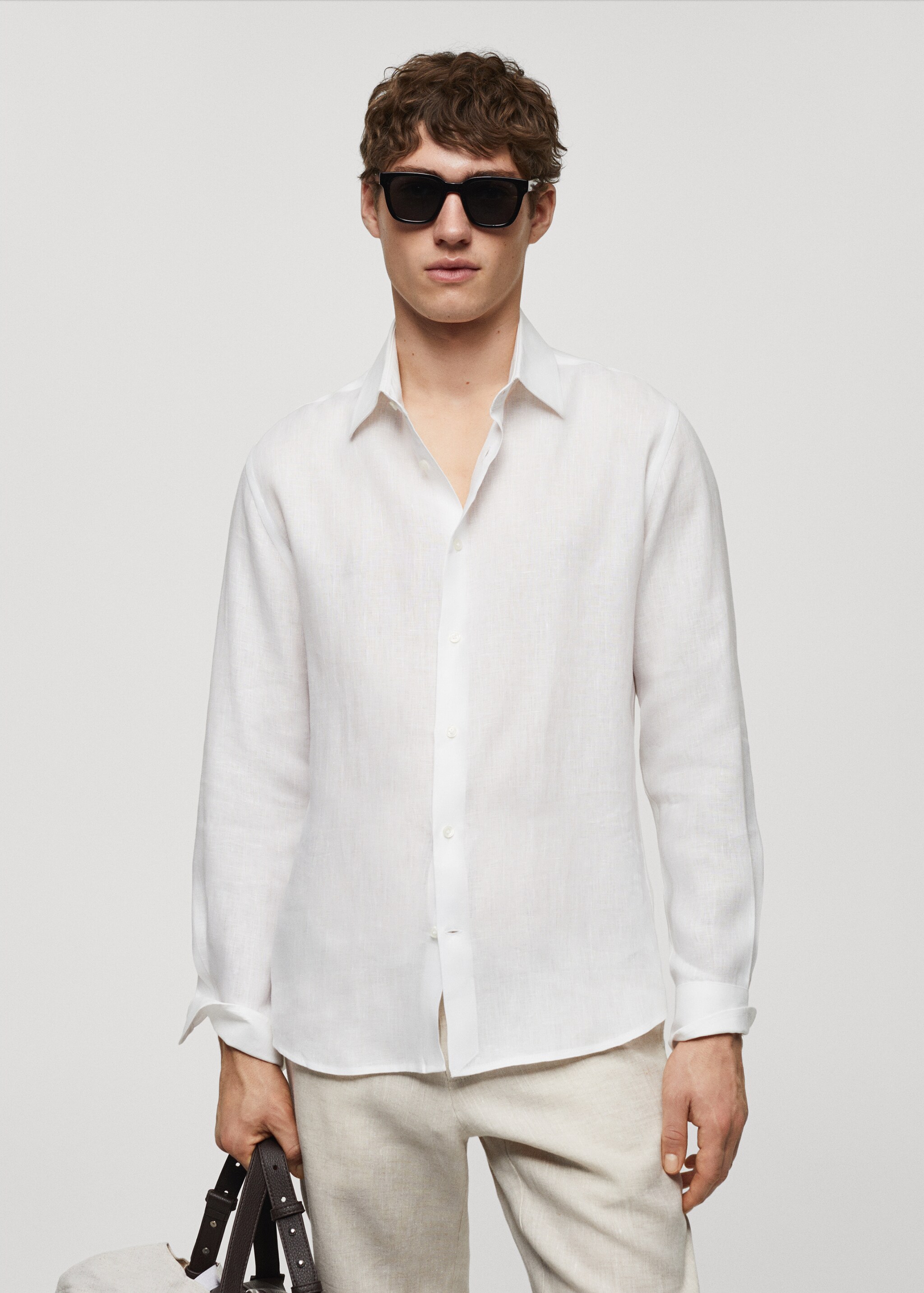 100% linen regular-fit shirt - Medium plane
