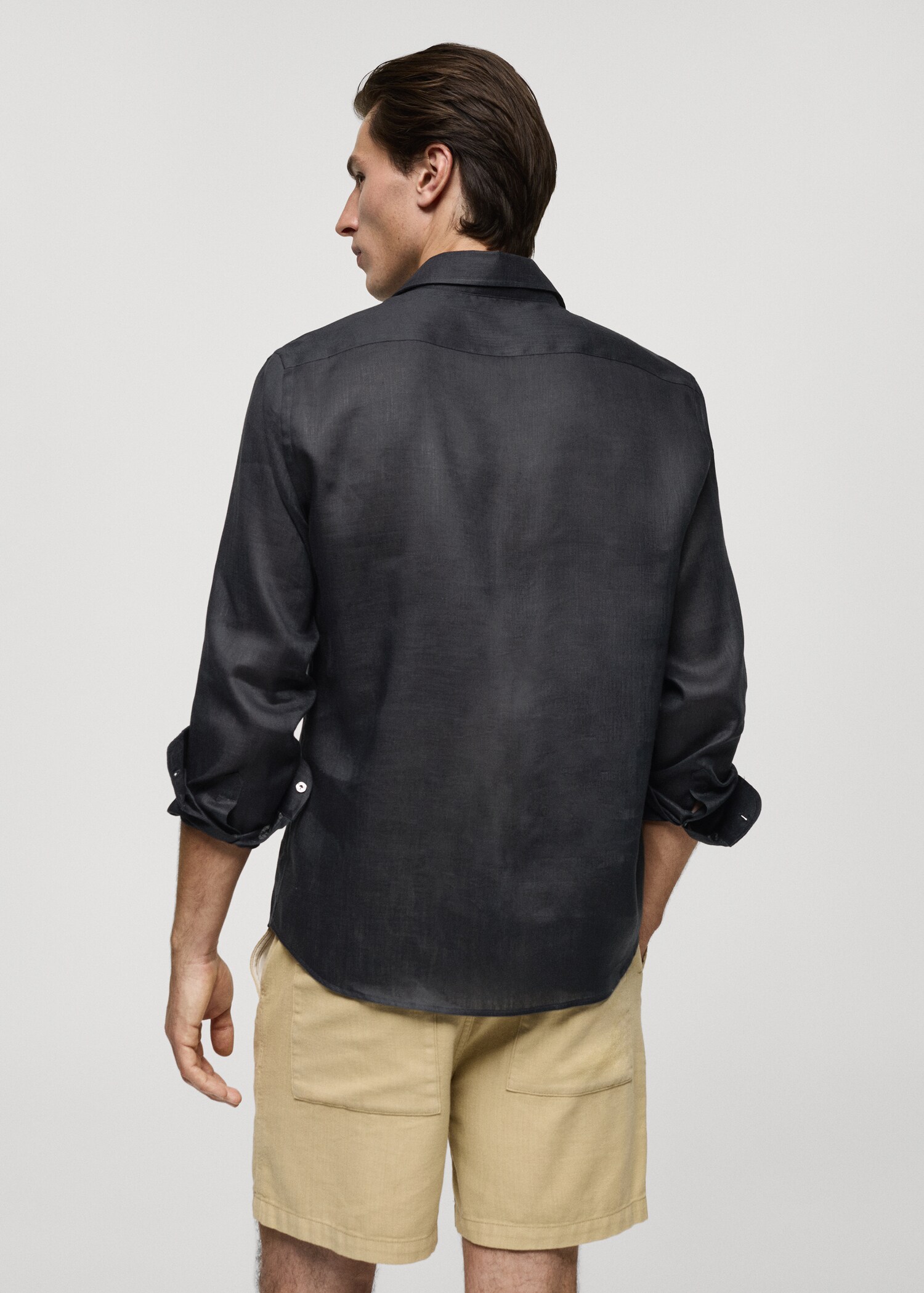 Camisa regular fit 100% lino - Reverso del artículo