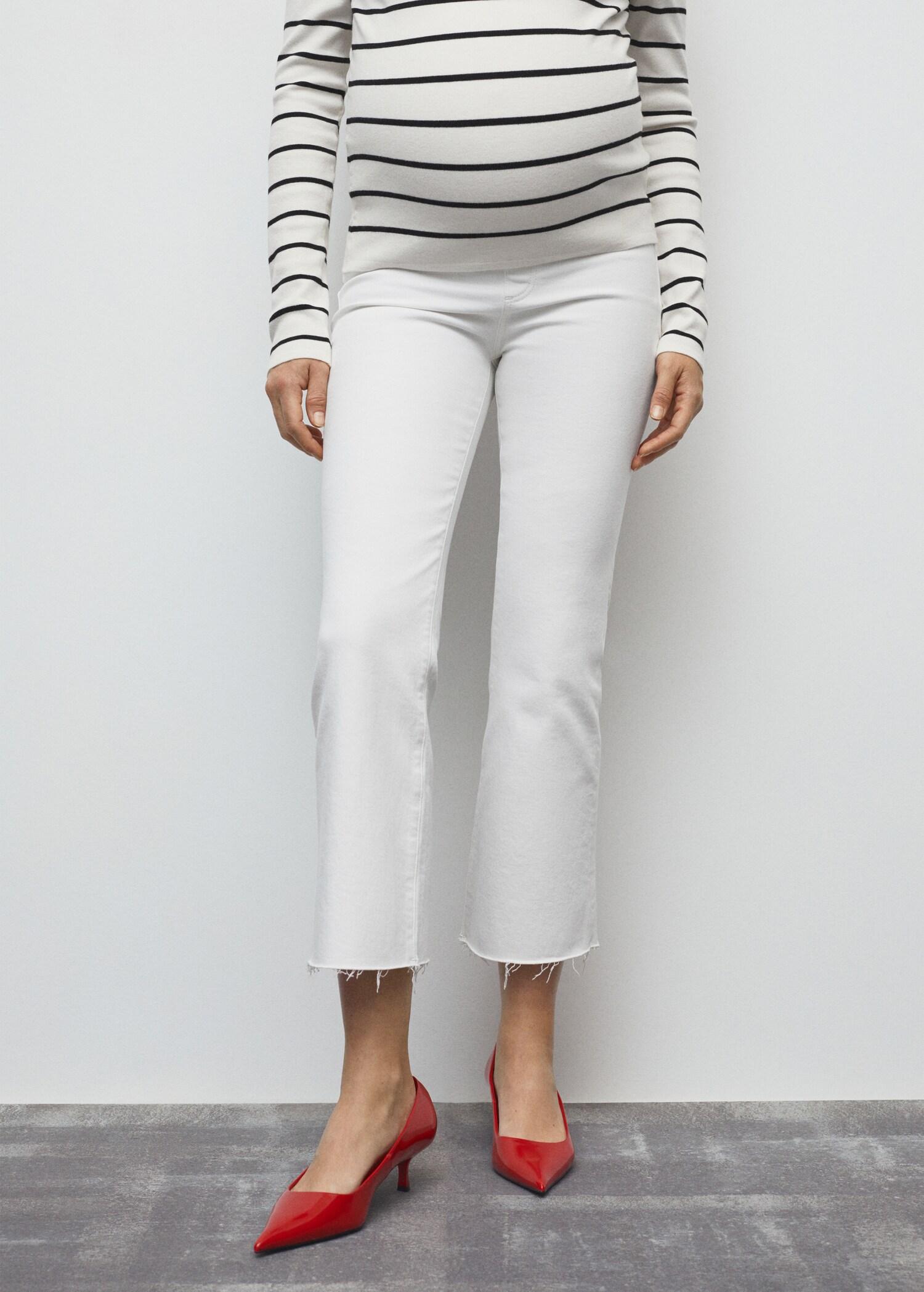 Maternity flared cropped jeans - Medium plane