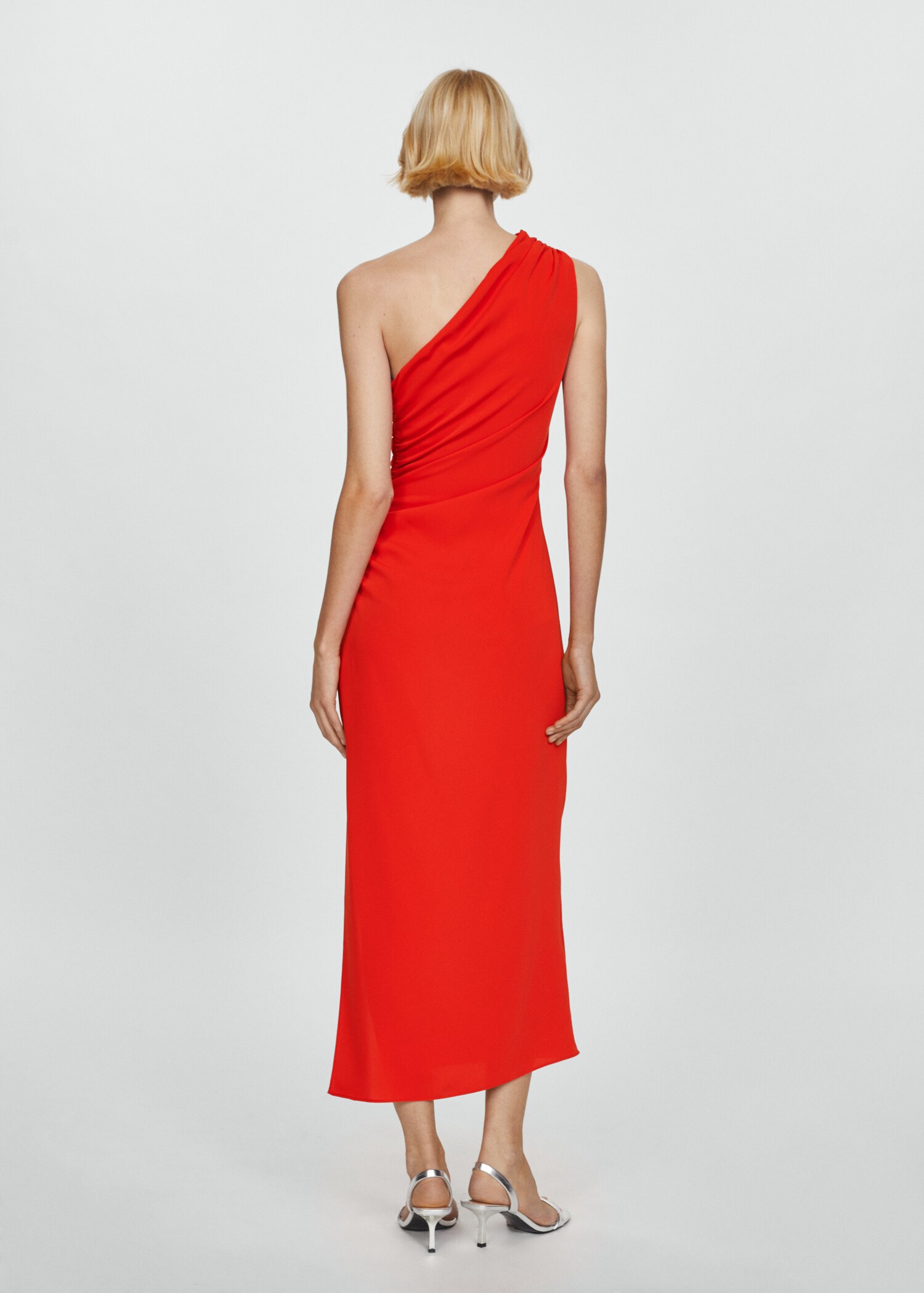 Asymmetrical dress with side slit - Reverse of the article