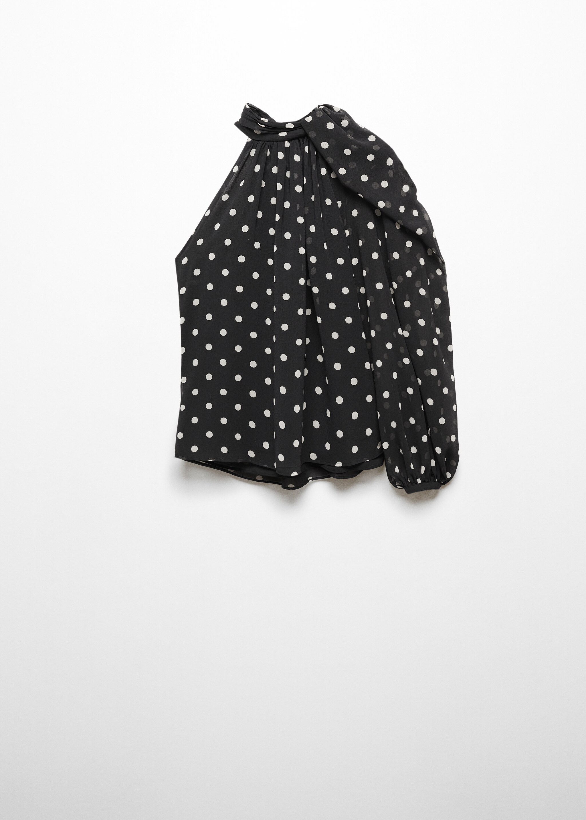Асимметричная блузка в горошек - Изделие без модели