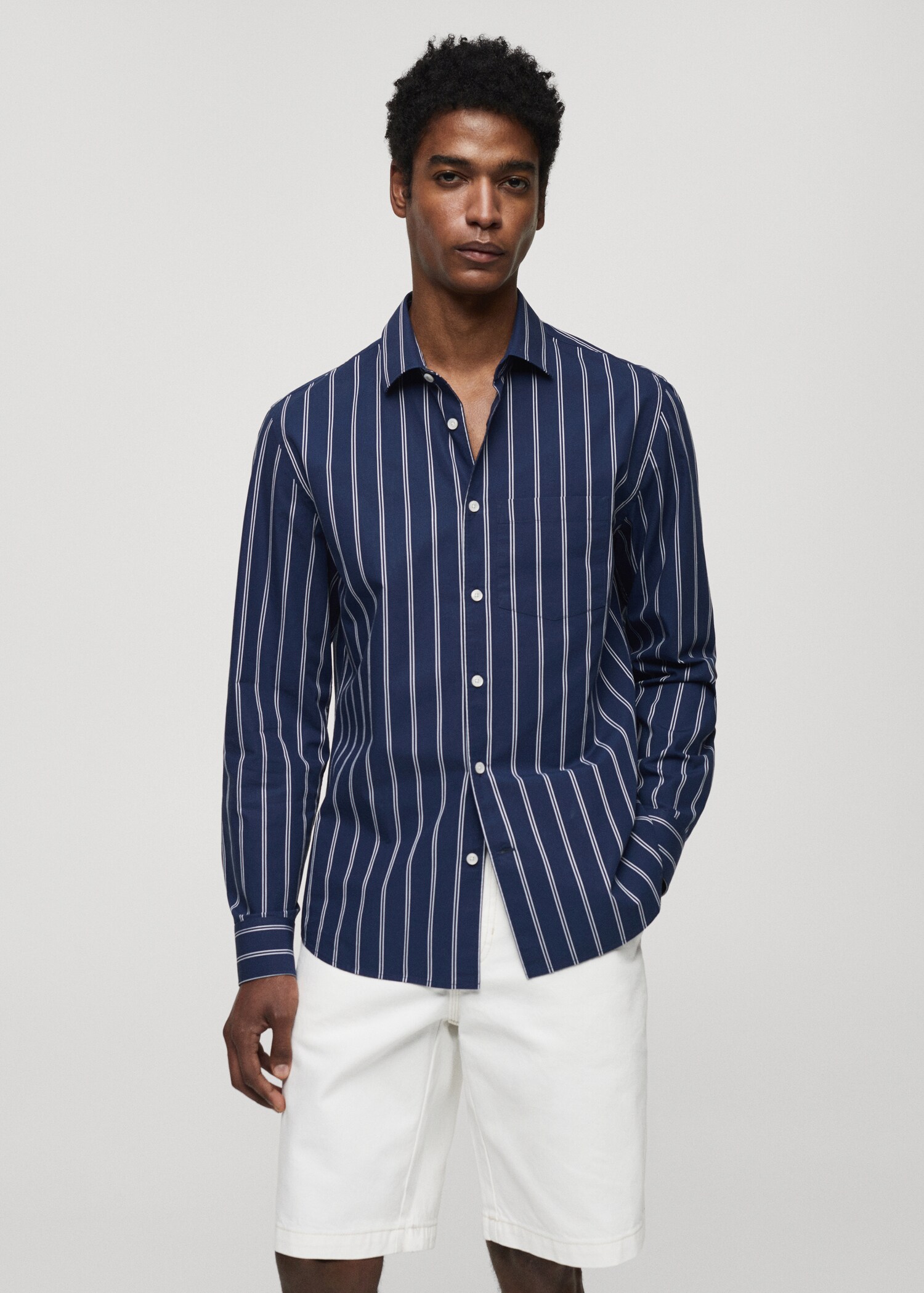 Classic-fit striped cotton shirt - Medium plane