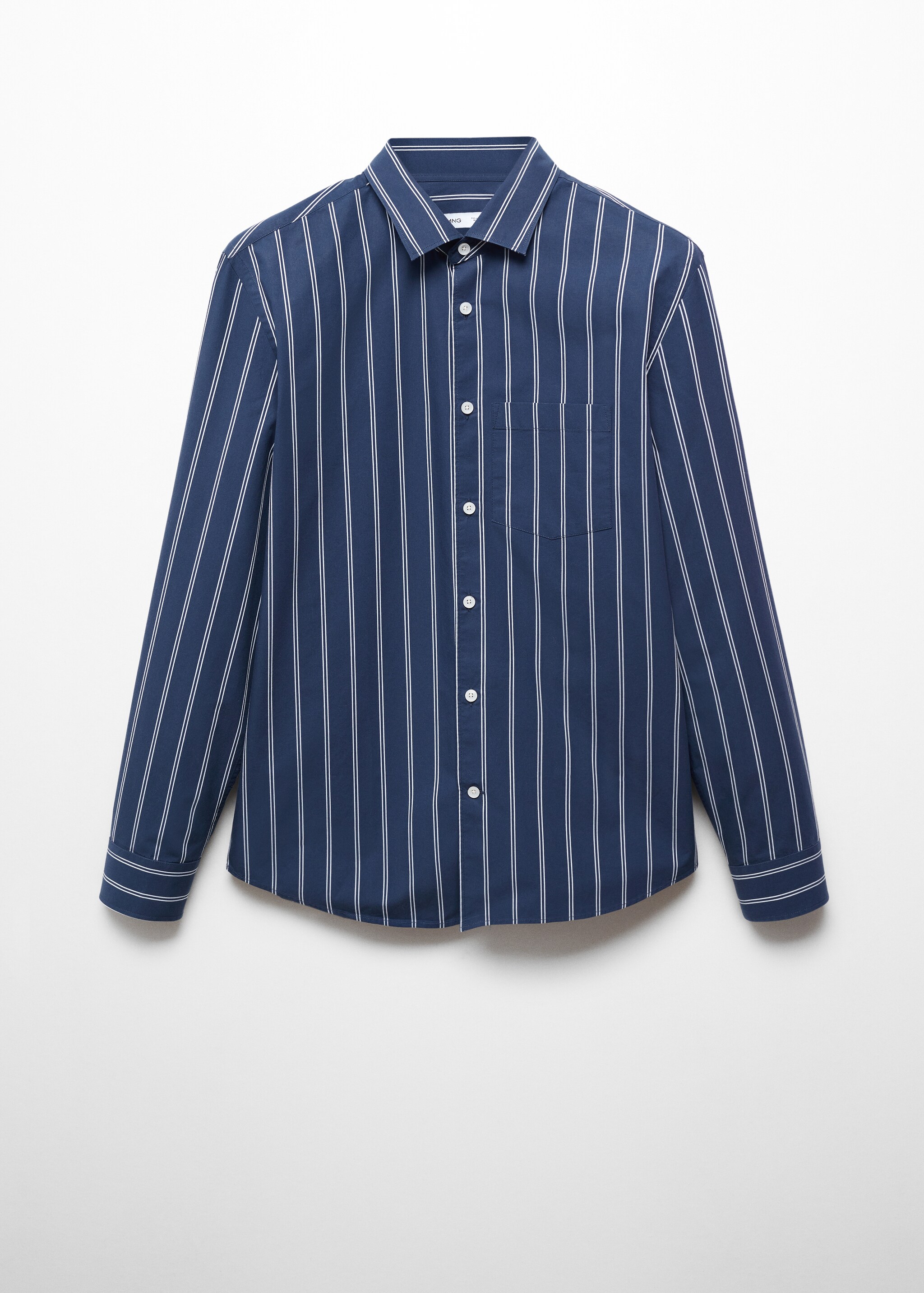 Classic fit striped seersucker cotton shirt - Article without model