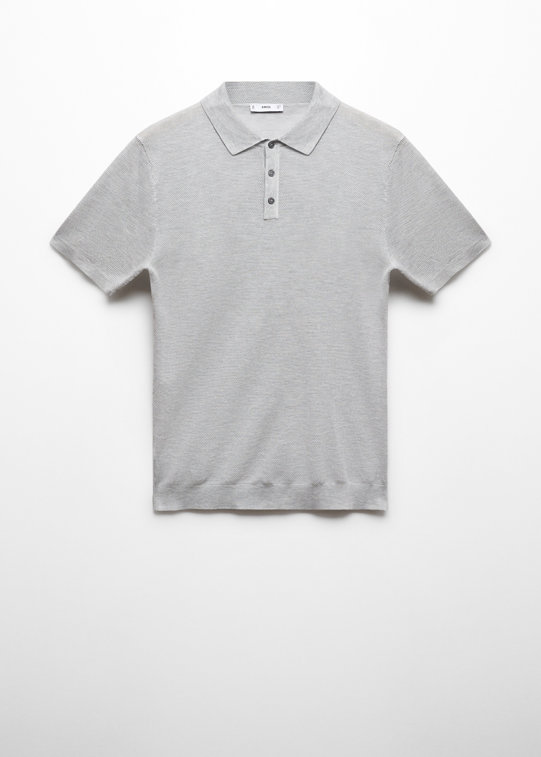 Buttoned micro-structure knitted polo shirt - Article without model