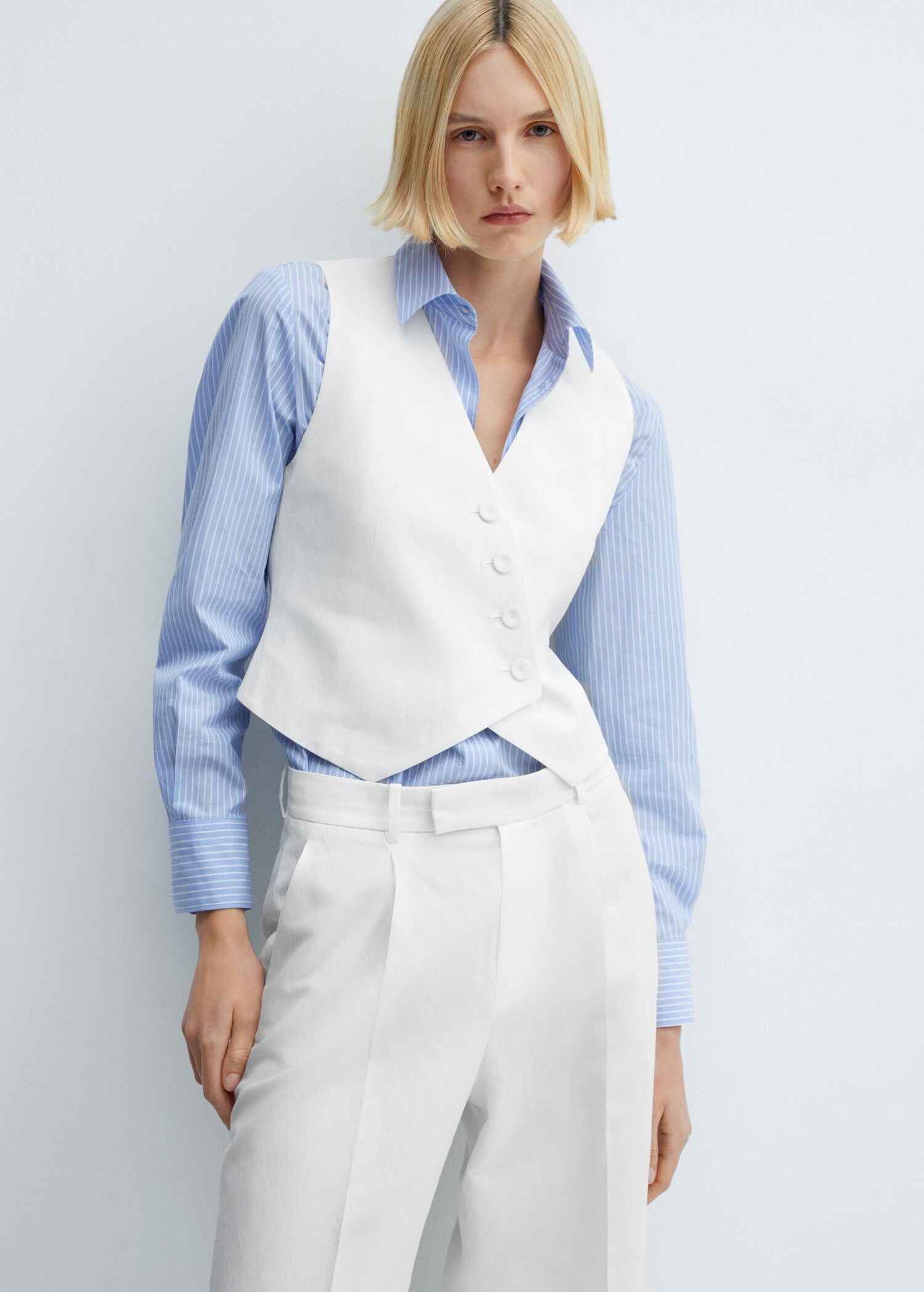 Double-breasted suit waistcoat - Medium plane