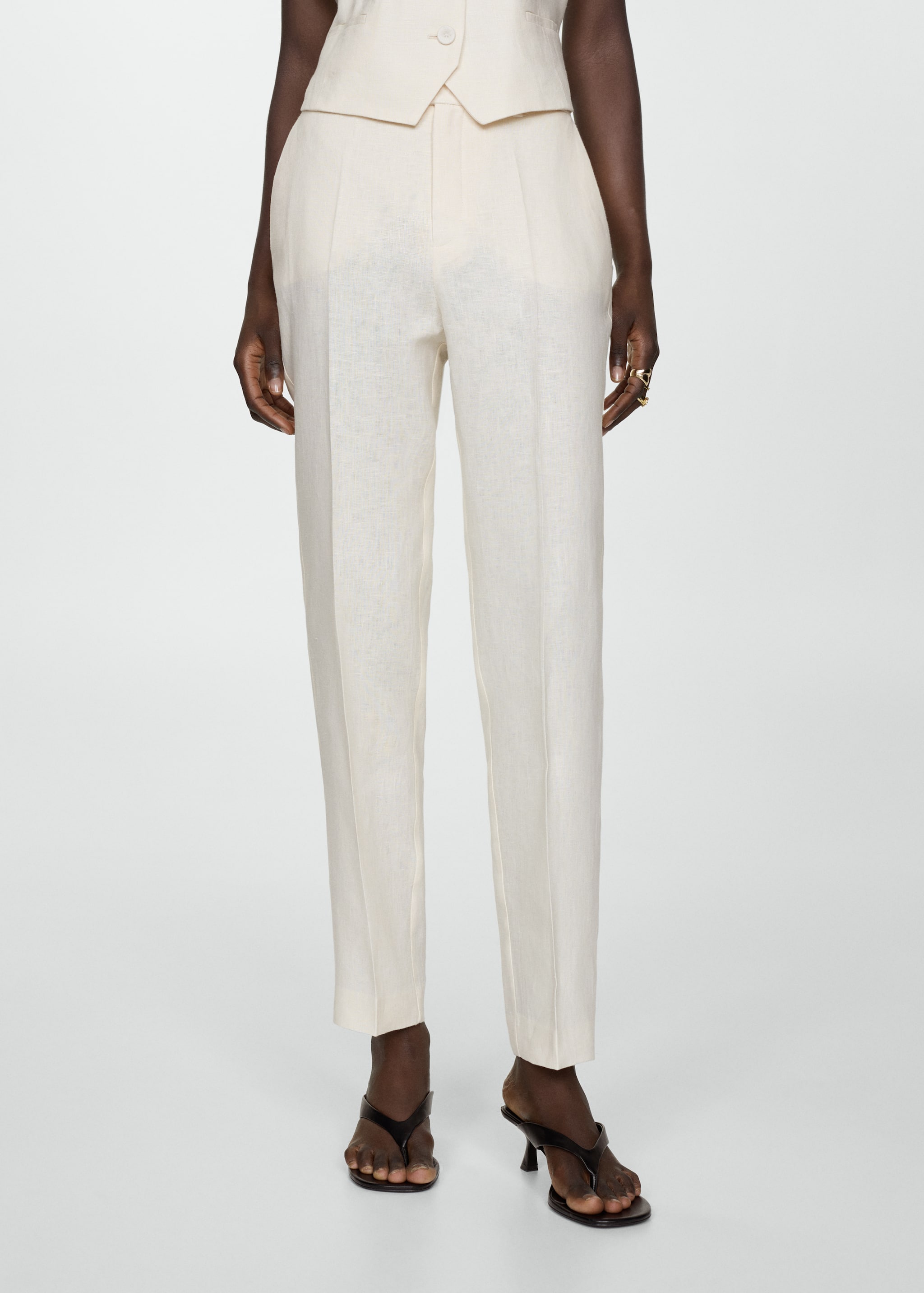 100% linen suit trousers - Medium plane