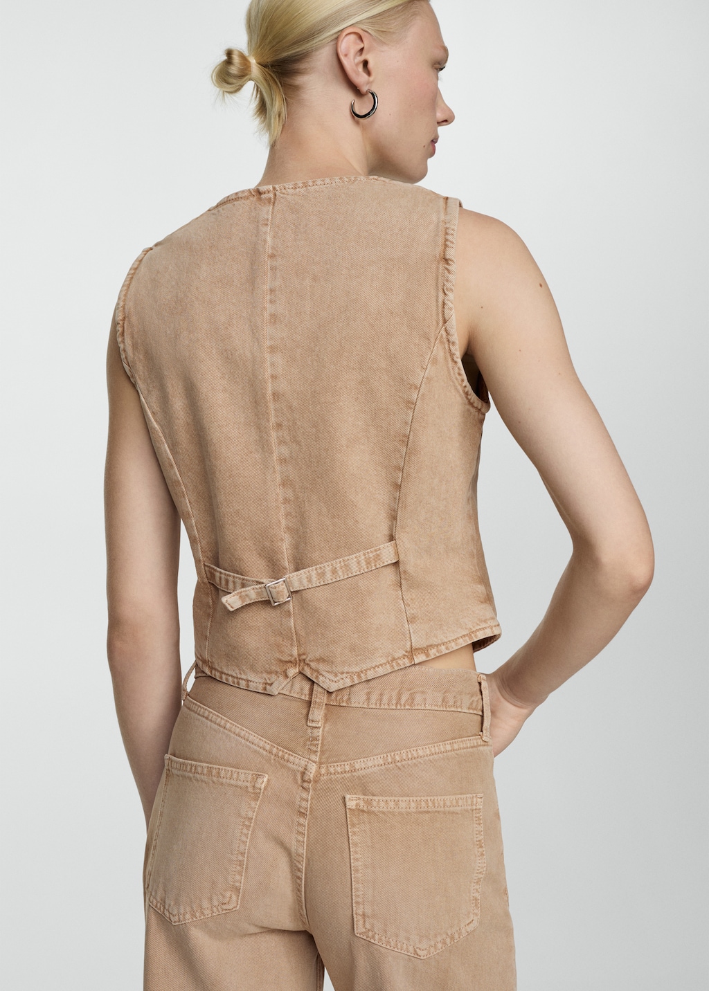 Mango gilet beige new arrivals