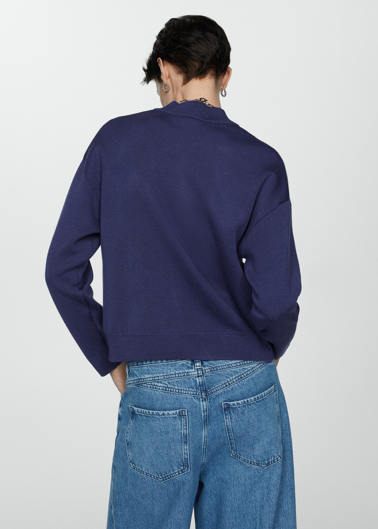 Zipped knit cardigan - Reverse of the article