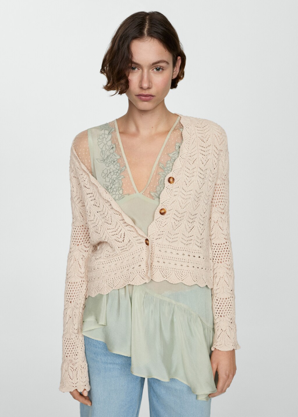 トップス 22SS Openwork Cardigan Off-White Openwork Cardigan by Solid Homme on Sale